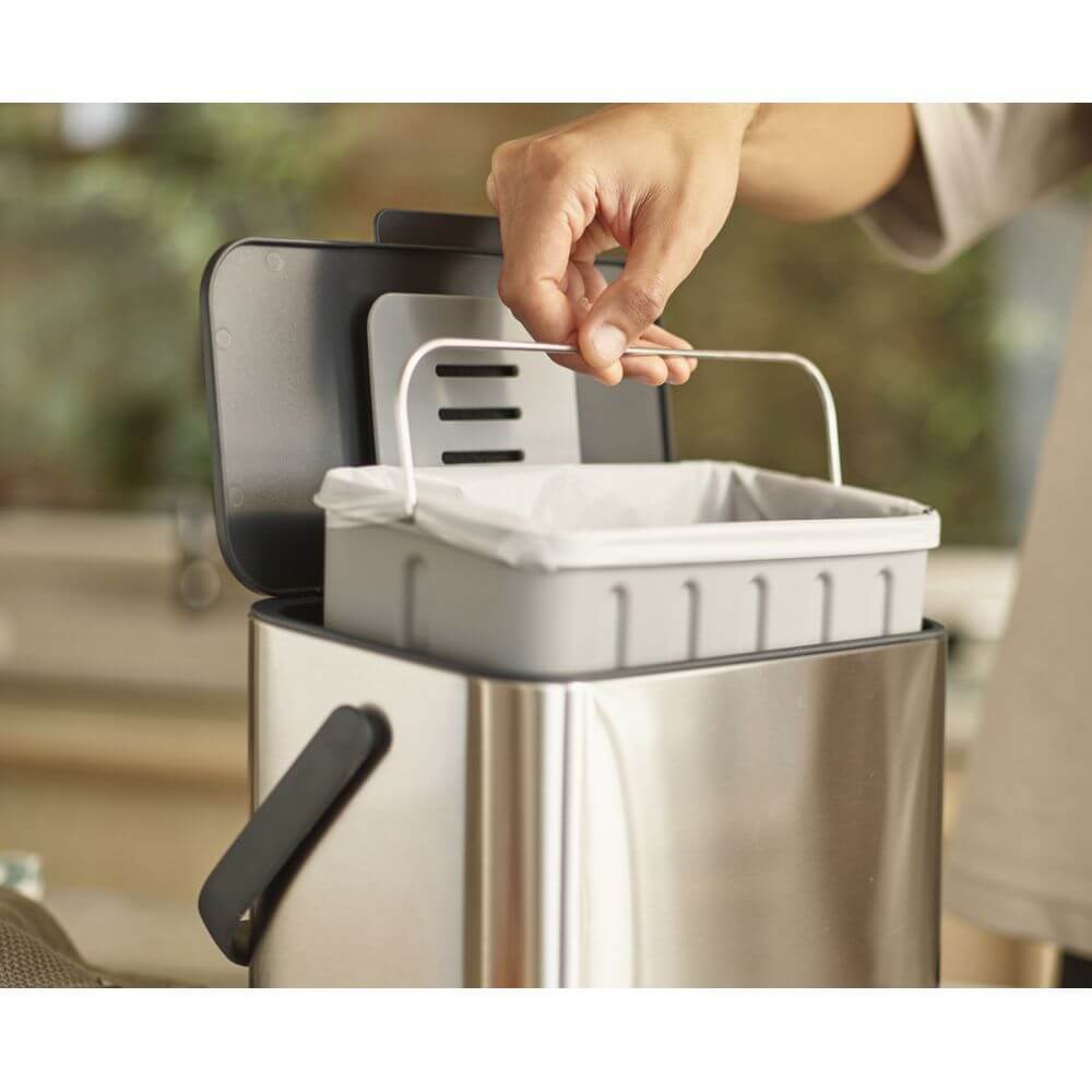 Joseph Joseph 4L Collect Compost Bin for Kitchen Countertop - Odor-Free Food Waste Container for Eco-Friendly Composting at Home