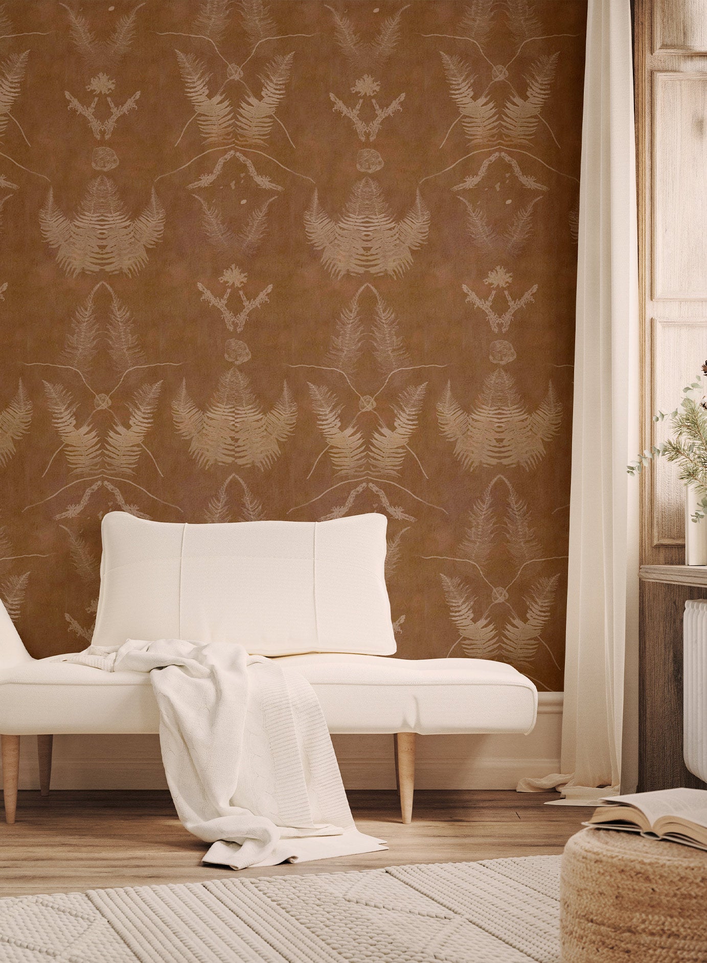 Fern Fronds Wallpaper - Nature-Inspired Botanical Peel and Stick Wallpaper for Home Decor | Perfect for Living Room, Bedroom, and Office