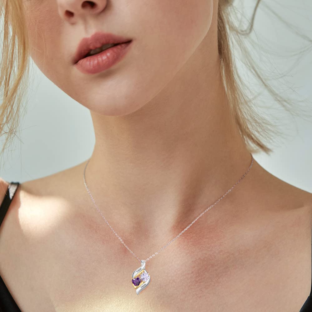 Personalized Birthstone Necklace for Women - Custom Name Necklace for Mom, Grandma - Mother's Day Gift Idea - Perfect for Anniversaries, Birthdays & Special Occasions
