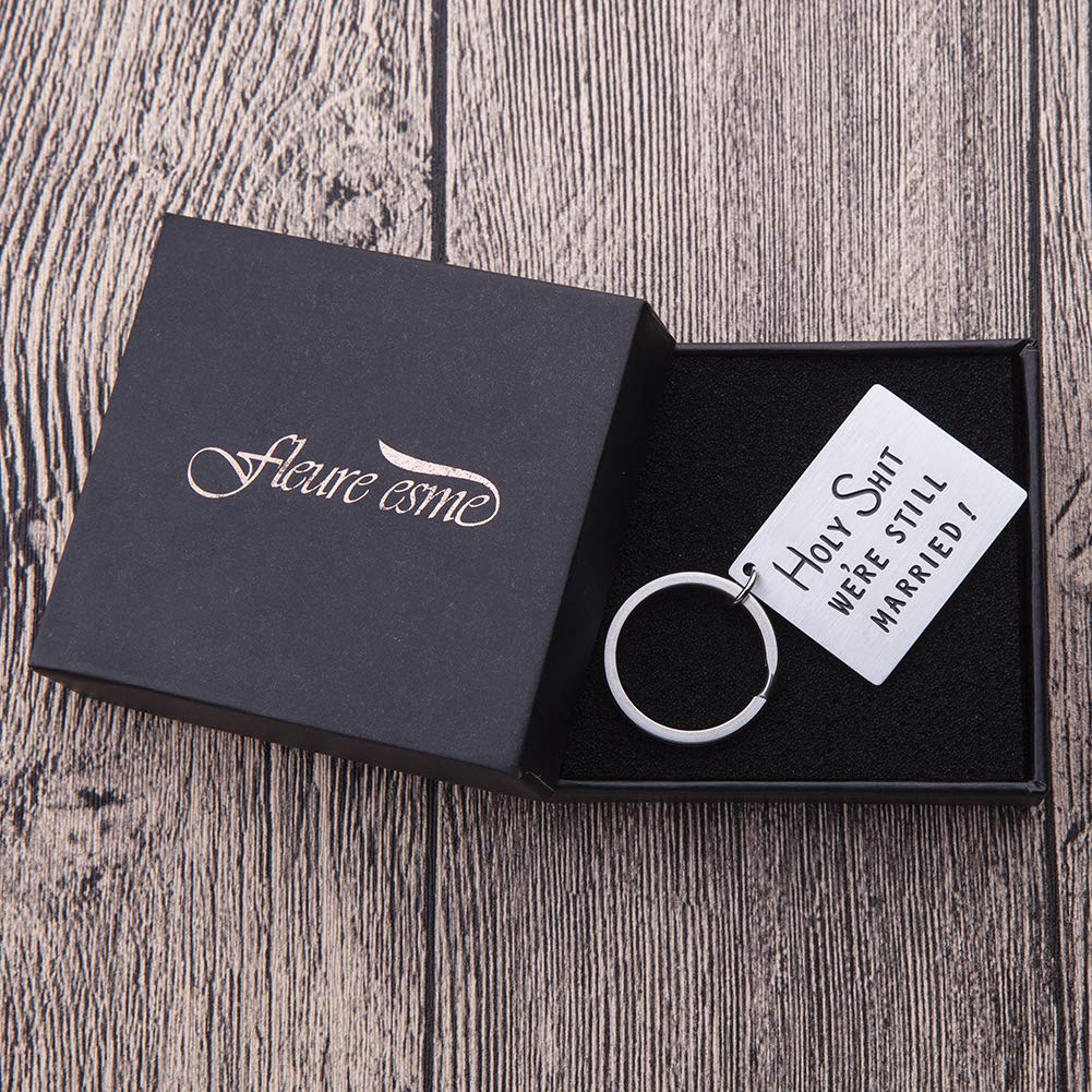 Funny Anniversary Keychain Gift Set for Couples - Personalized Husband Wife Valentine's Day, Birthday & Wedding Gifts (5th, 10th, 20th Year) - Cute Romantic Gag Keychain for Him & Her - Perfect for Anniversaries, Date Nights & Special Occasions