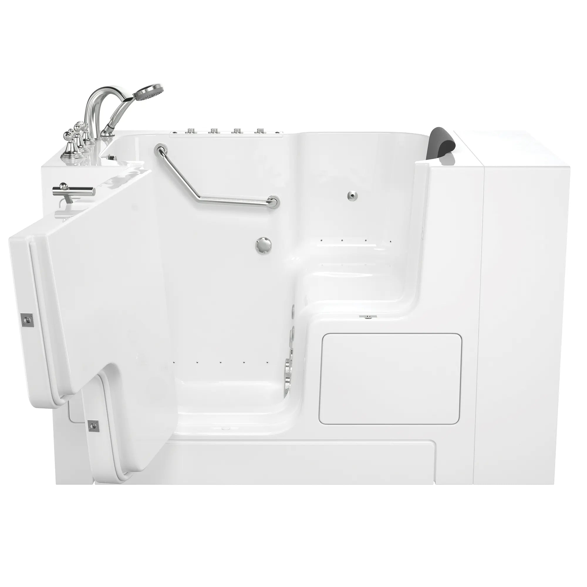 Premium 32 x 52 Inch Gelcoat Walk-in Bathtub with Air Spa & Whirlpool Systems - Left Hand Drain & Faucet - Ideal for Elderly & Mobility Support (ADA Compliant)