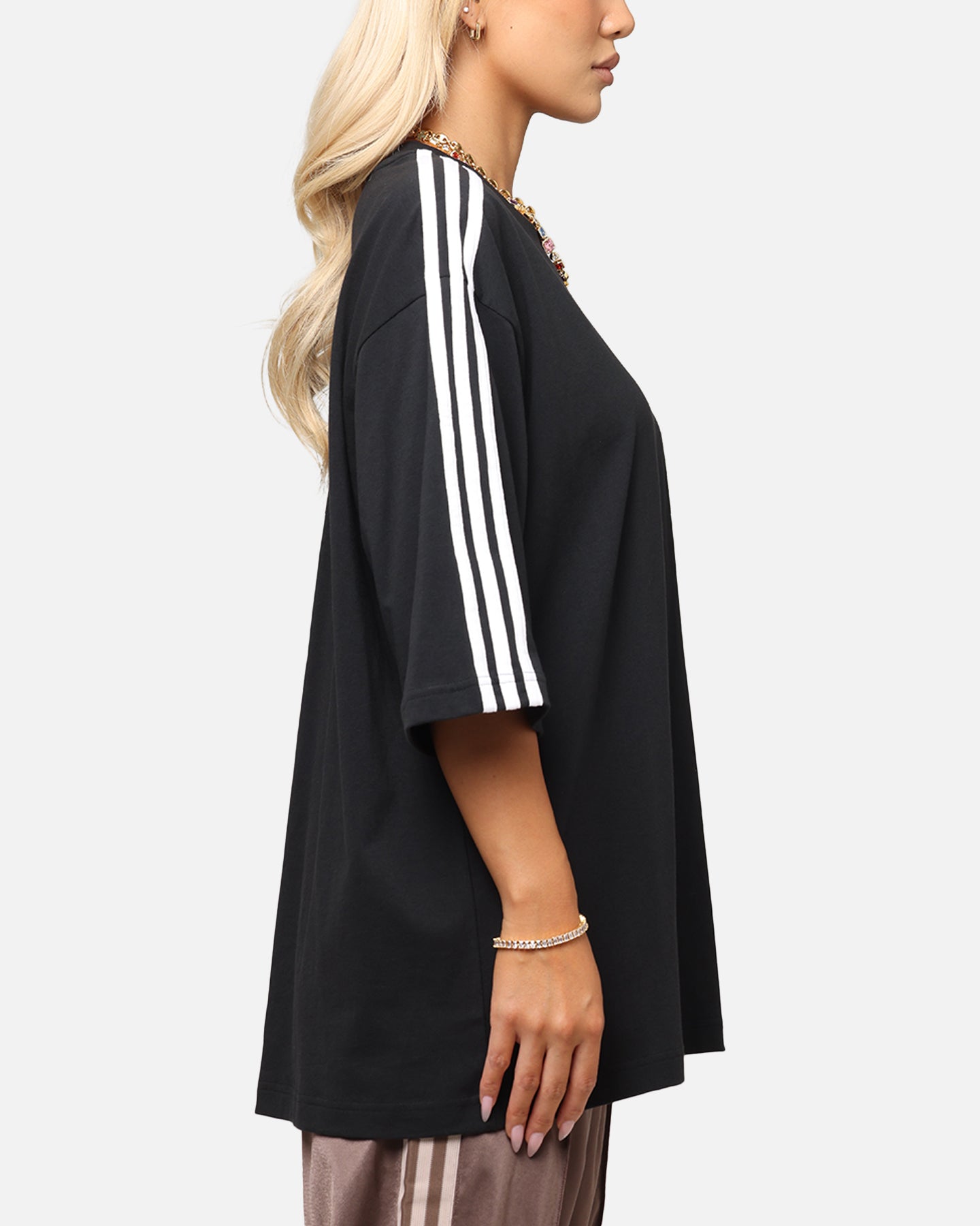 Adidas Oversized T-Shirt for Men - Black Cotton Casual Tee for Streetwear & Everyday Comfort