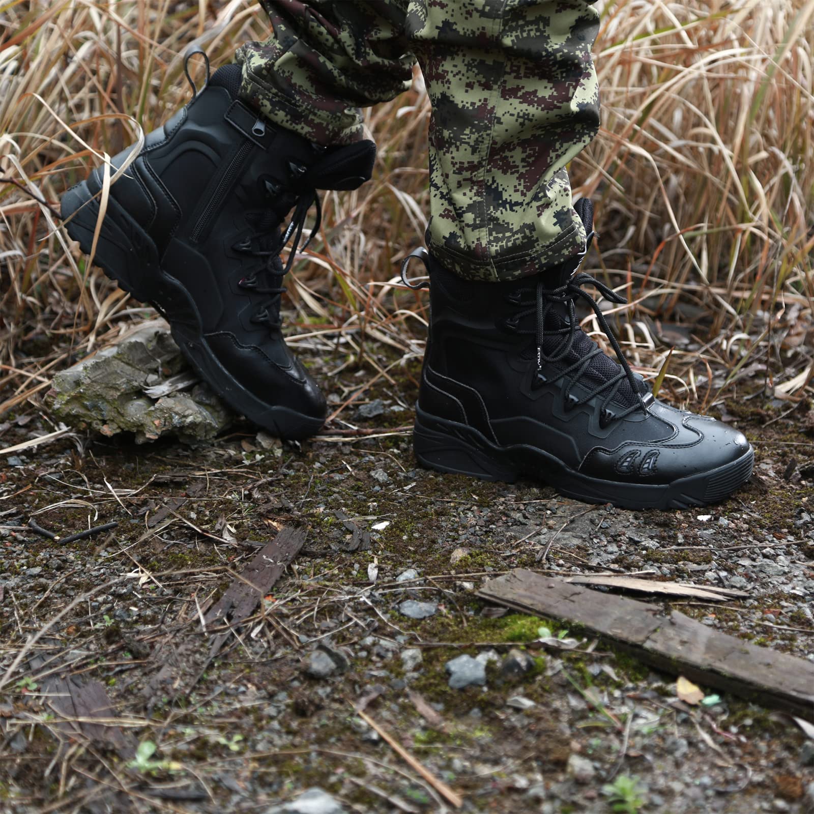 Men's Tactical Boots - High Top Combat Hiking Shoes for Outdoor, Desert & Training | Durable Military Boots for Hiking, Hunting & Work Safety