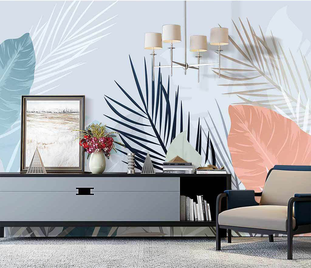Tropical Leaves Wallpaper Murals - Vibrant Nature Designs for Living Room & Bedroom Decor | Peel & Stick Wall Art