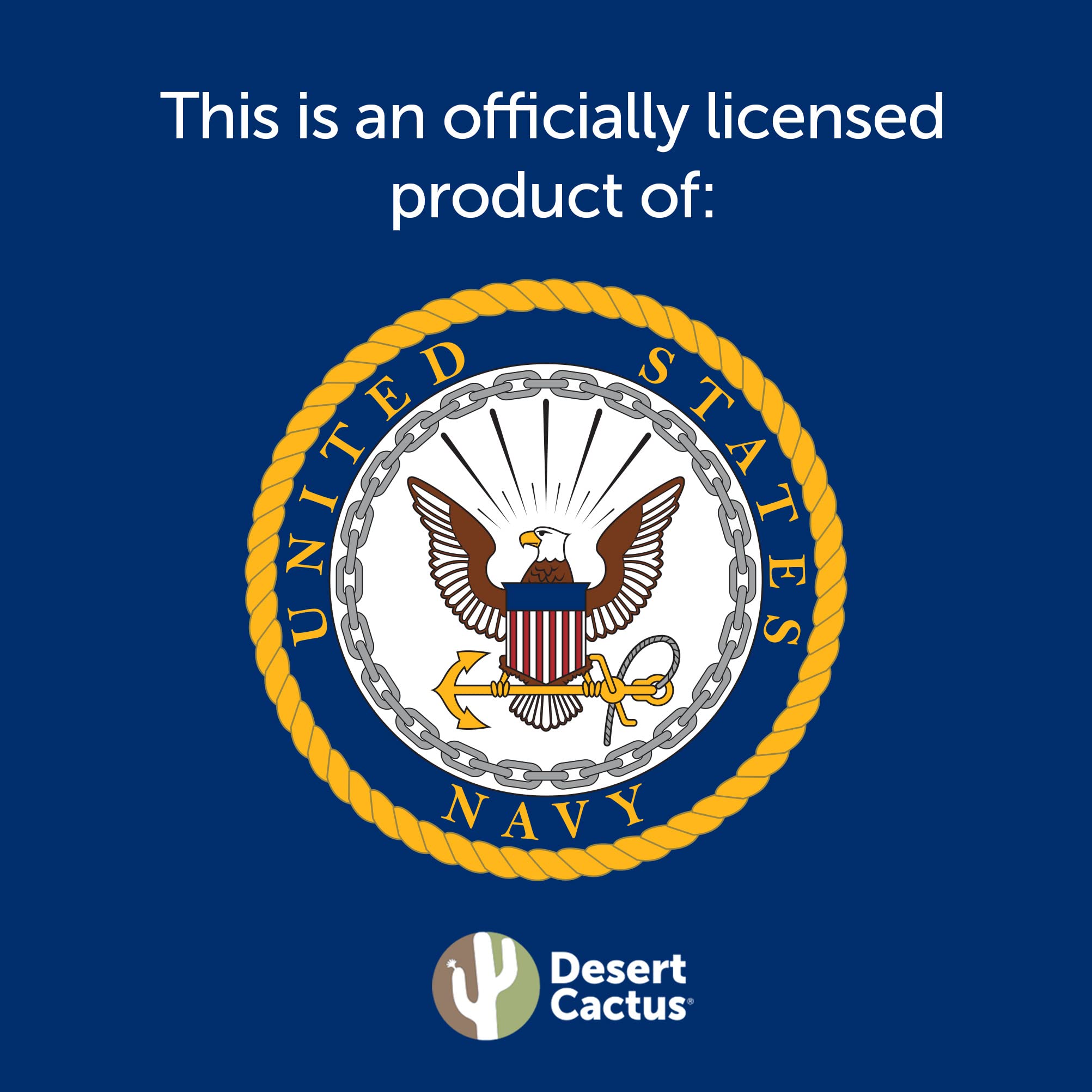 Officially Licensed US Navy Emblem Vinyl Decal Sticker - Desert Cactus Design for Laptop, Water Bottle, Car & Scrapbook - Durable Waterproof Stickers for Military Enthusiasts & Patriotic Decor