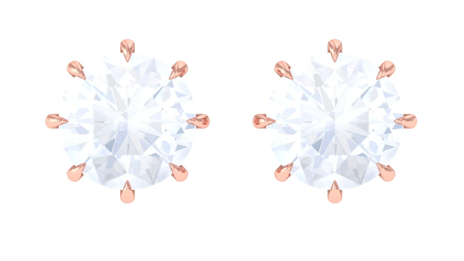 4.5mm Natural Moonstone Solitaire Stud Earrings for Women, 3/4ct Light Blue Moonstone 14K Solid Gold Earrings – Perfect for Weddings, Gifts & Everyday Elegance