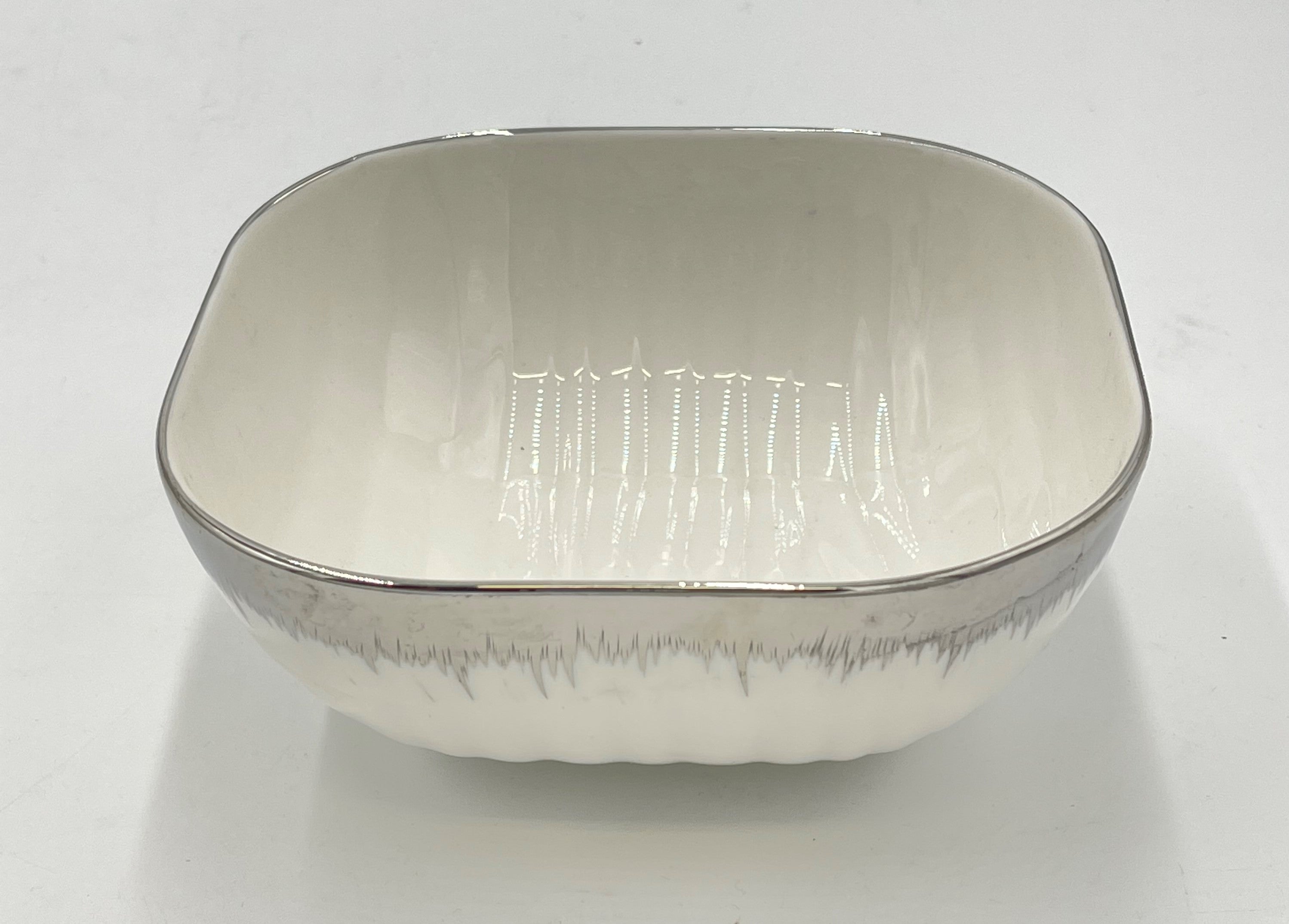 5.5x3 Inch Square Bowl with Silver Rim - Set of 60 - Perfect for Restaurants, Catering, and Elegant Dinner Parties