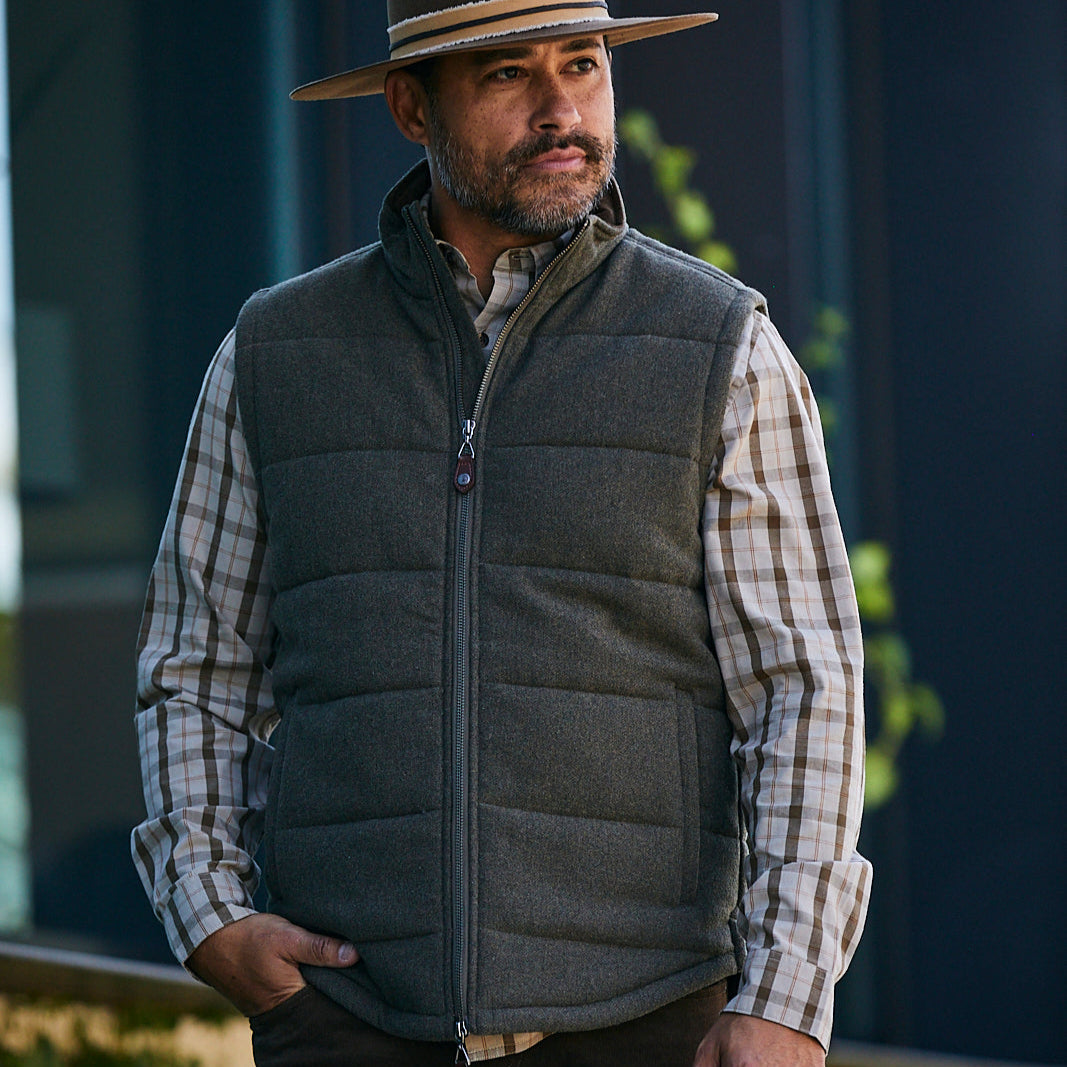 Men's Archer Herringbone Vest - Classic Casual Slim Fit Waistcoat for Business, Wedding & Outdoor Activities