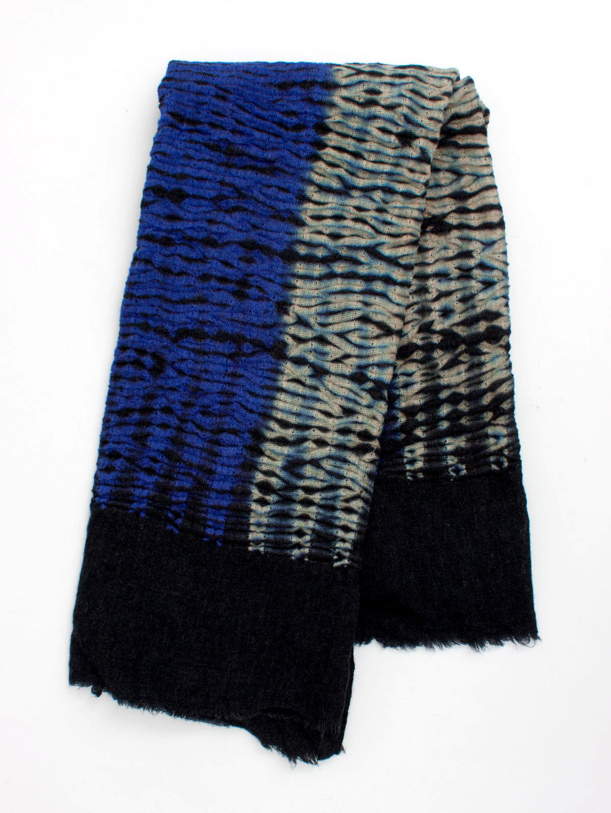 Handmade Shibori Tie Dye Merino Wool Scarf - Soft Winter Wrap for Women - Perfect for Cold Weather, Travel & Fashion Accessories