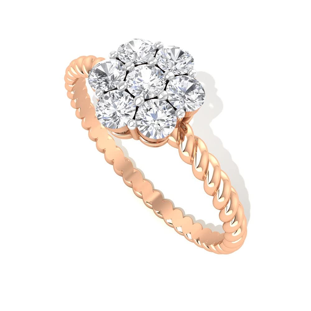 Floral Moissanite Cluster Ring for Women - 14K Solid Gold Flower Engagement Ring, Wedding Band, Anniversary Gift | Perfect for Bridal, Prom, Party & Special Occasions