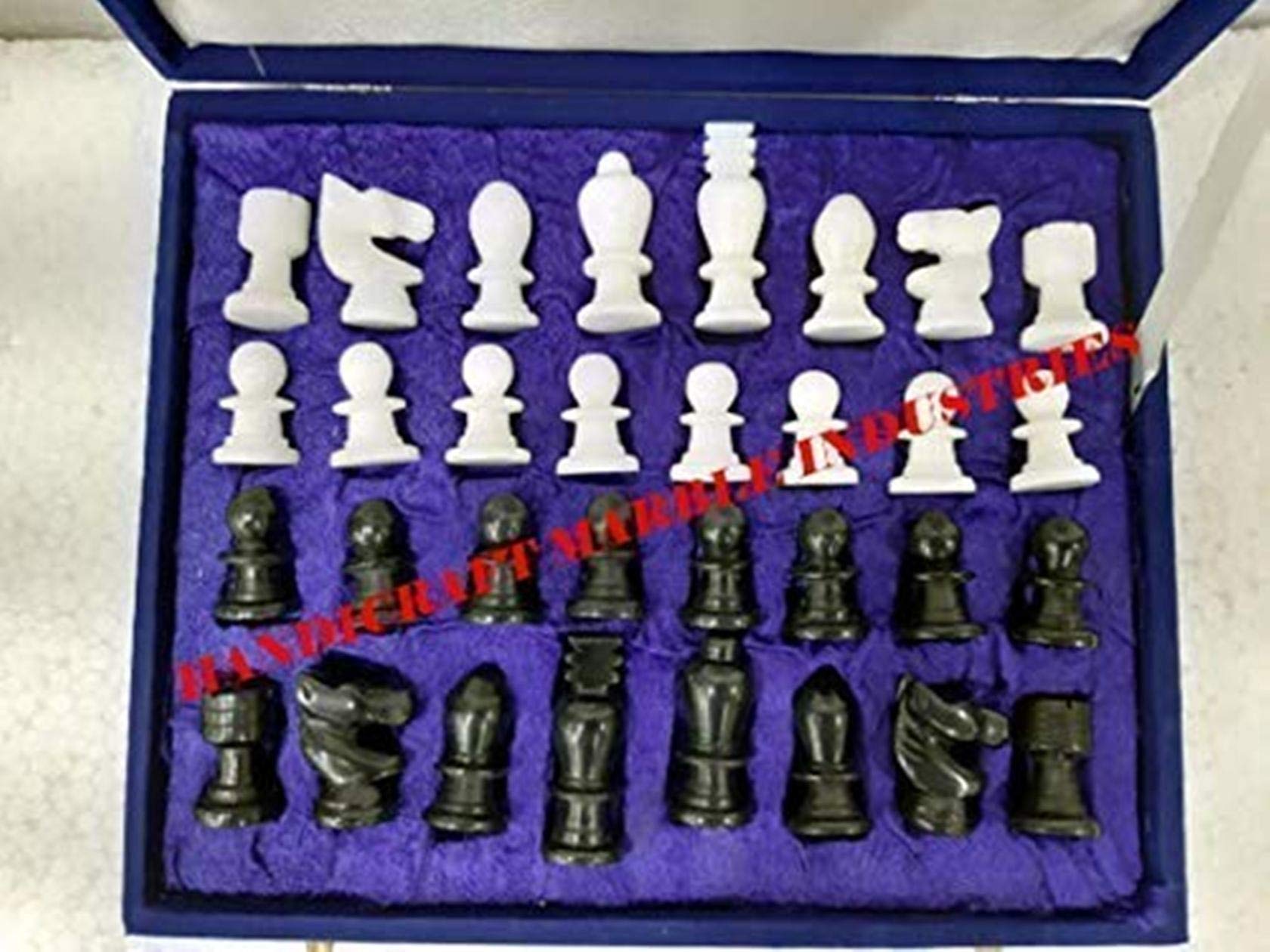 Premium White & Black Marble Chess Set with Handcrafted Chess Pieces - Elegant Game Board for Home Decor, Holiday Gifts & Family Game Nights (Valentine's, Christmas, New Year Present) - Perfect for Living Room, Office or Coffee Table Display
