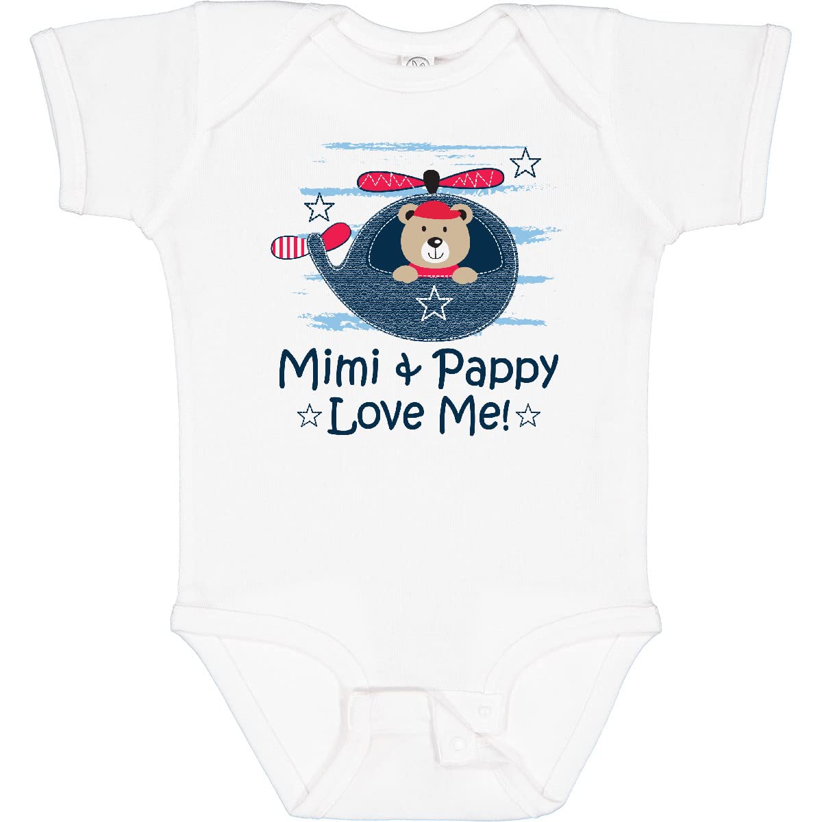 Inktastic Mimi and Pappy Love Me Baby Boy Bodysuit - Soft Cotton Onesie for Newborns, Infants & Toddlers - Perfect for Family Photos, Birthdays & Everyday Wear