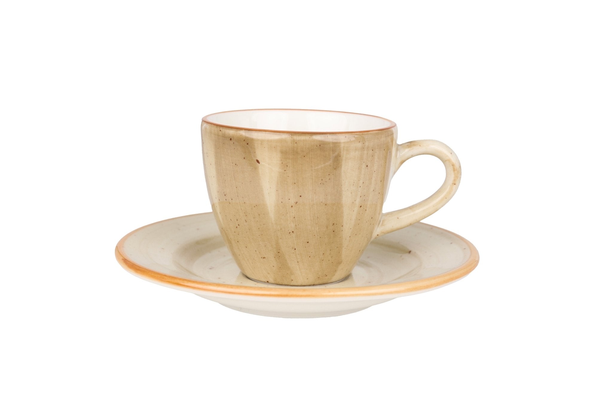 Premium Aura Terrain Espresso Cup & Saucer Set - 80cc Capacity, 6-Piece - Perfect for Home Coffee Bars, Cafes & Gifts
