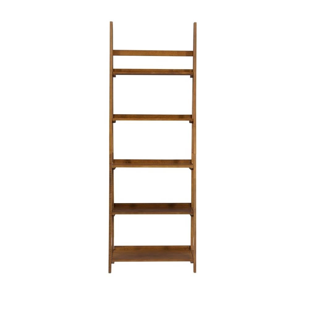Linon Samantha 5-Shelf Wood Bookcase, Brown - Stylish Storage for Books, Decor & Home Office Organization