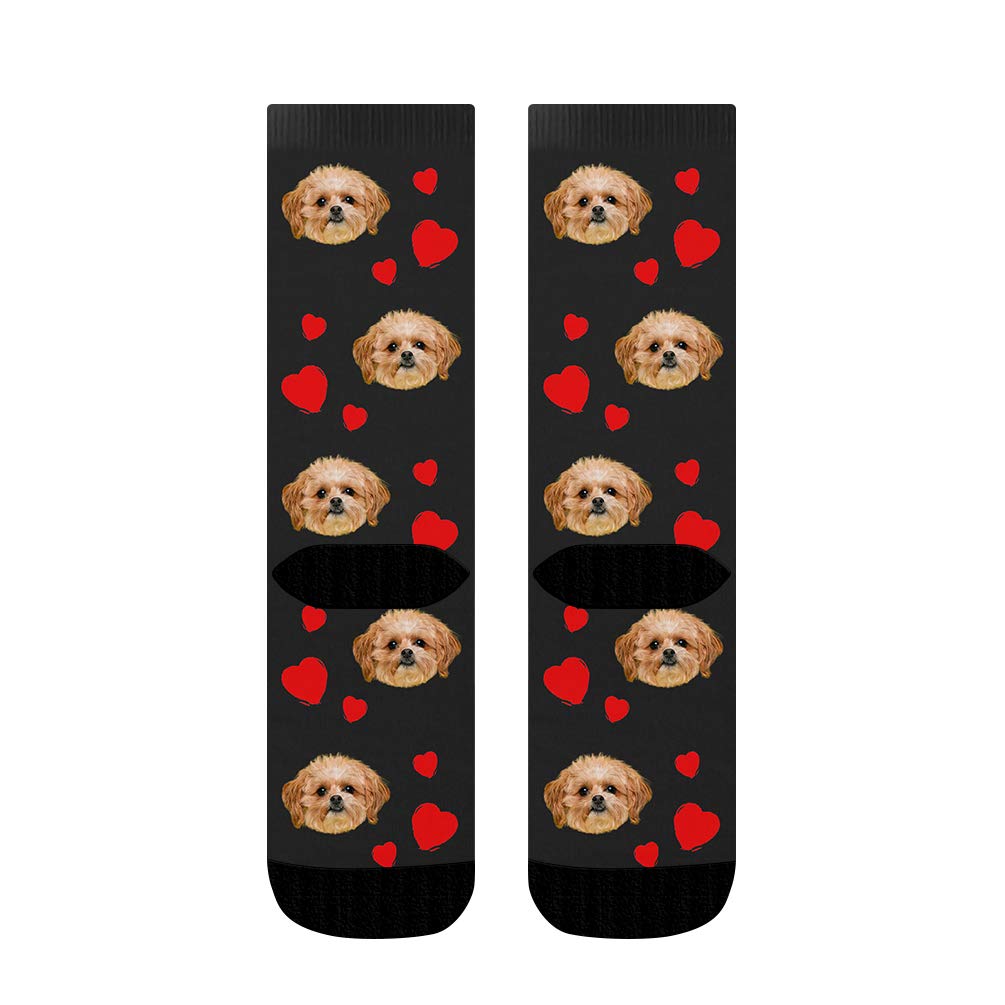 Custom Personalized Love Heart Socks with Pet Photos - Unique Christmas Gifts for Men & Women - Perfect for Couples, Pet Lovers & Holiday Gift Giving