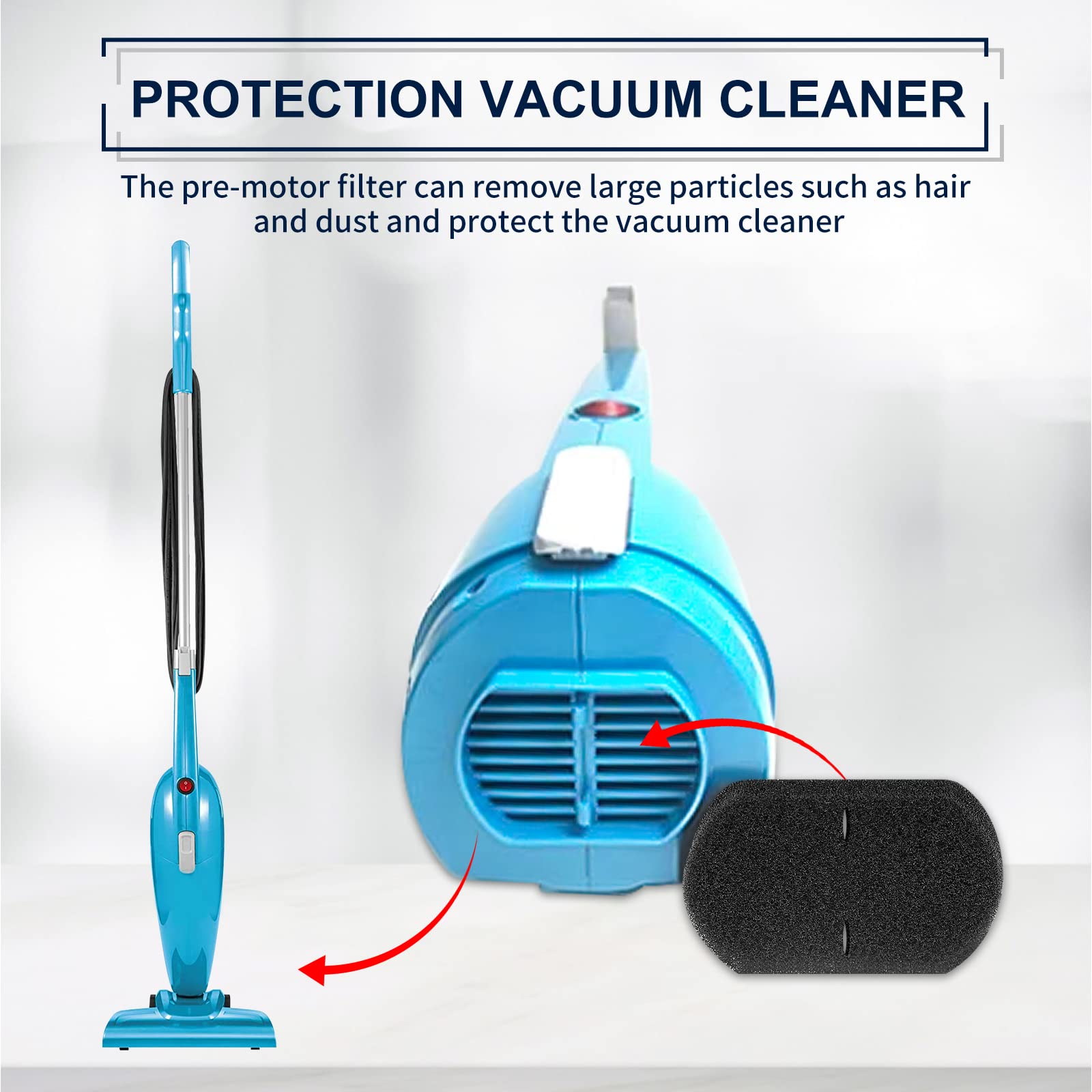 KEEPOW 2033 Vacuum Sponges Filter Replacement for Bissell Featherweight Stick Lightweight Bagless Vacuum 2033, 20331, 20333, 20336, 20339, 2033M (6-Pack) - Compatible with Pet Hair, Dust, Allergies - Perfect for Home, Office, Car Cleaning