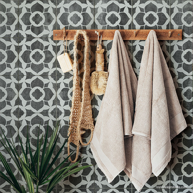Duomo Tile Stencil - Reusable DIY Floor & Wall Stencil for Painting Patterns - Perfect for Home Decor, Bathroom, Kitchen Backsplash & Outdoor Projects