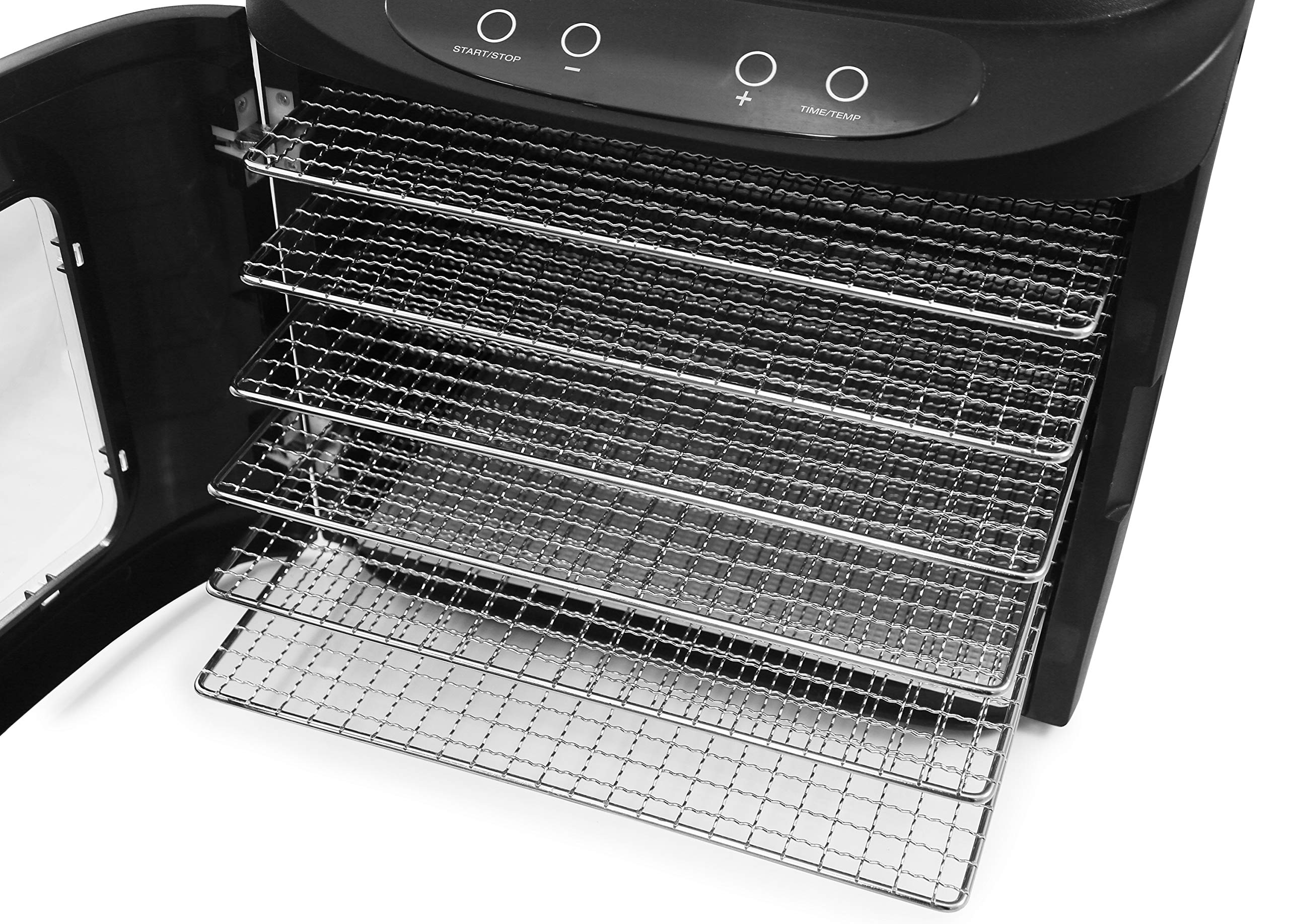 Elite Gourmet EFD-313B Digital Food Dehydrator Machine - 6 Stainless Steel Trays, Adjustable Temperature Control for Jerky, Herbs, Fruits & Vegetables | Perfect for Healthy Snacks, Camping & Meal Prep