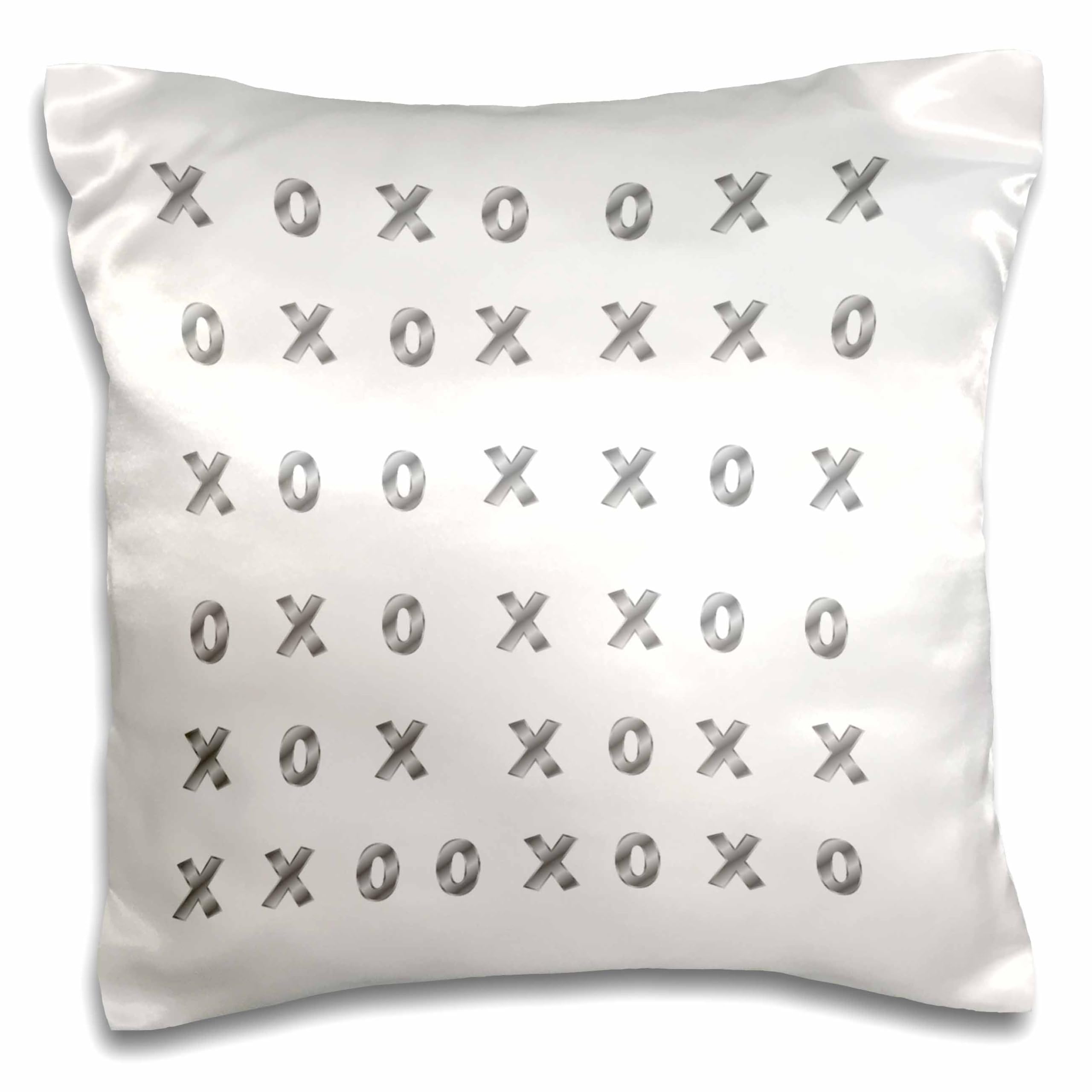 3D Rose Silver Computer X and O Pillow Case 16x16 Inch - Perfect for Gaming, Office Decor, and Home Accessories