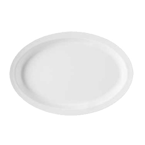 GET OP 616 W Supermel Oval Melamine Platter - White, 15 3/4 x 11 Inches - Durable Serving Tray for Parties, Picnics & Outdoor Dining
