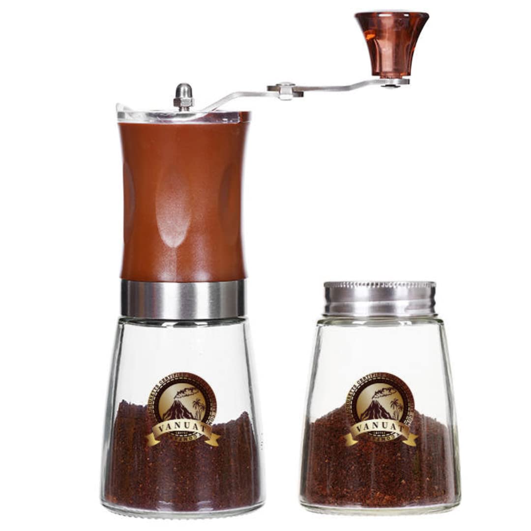 Premium Manual Coffee Grinder - Stainless Steel Conical Burr & Ceramic Burr Portable Espresso Grinder for Drip Coffee, Cold Brew, French Press, Turkish Coffee | Perfect for Home, Office, Camping & Travel | Gift Box Included