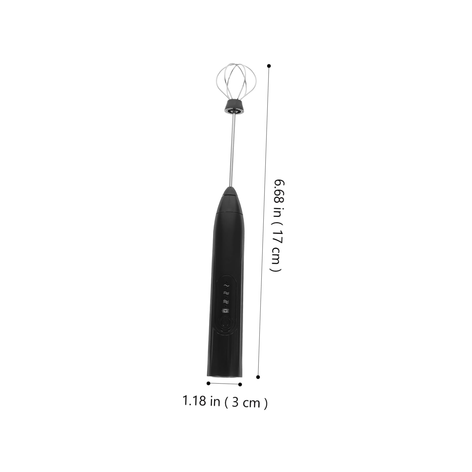 Electric Milk Frother Handheld - Mini Whisk for Coffee, Matcha, Hot Chocolate - Battery Powered Drink Mixer - Perfect for Lattes, Cappuccinos & Smoothies - Black Handheld Blender for Home & Office Use