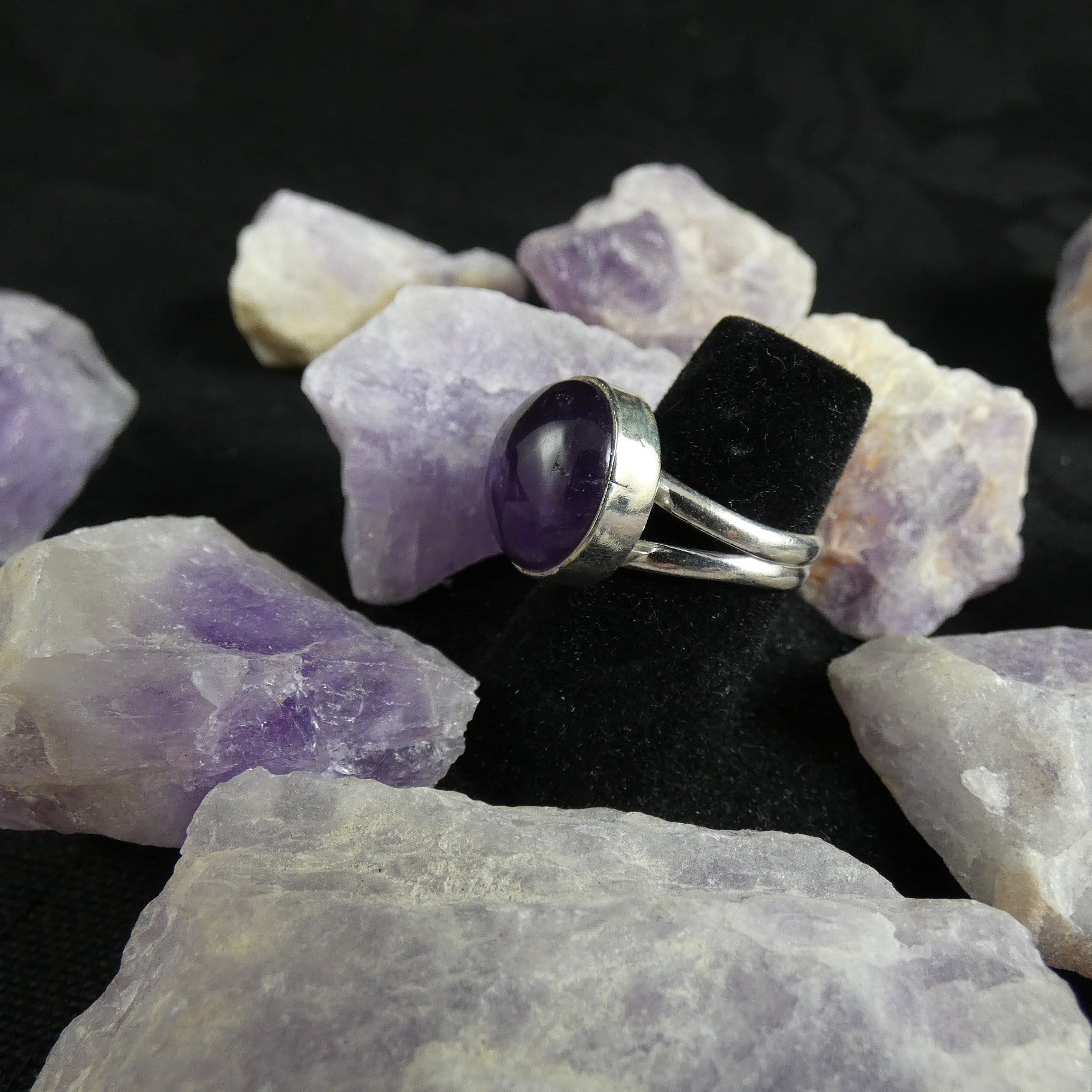 Natural Amethyst Sterling Silver Ring for Women Size 7 - Elegant Purple Gemstone Jewelry Gift for Birthday, Anniversary & Everyday Wear