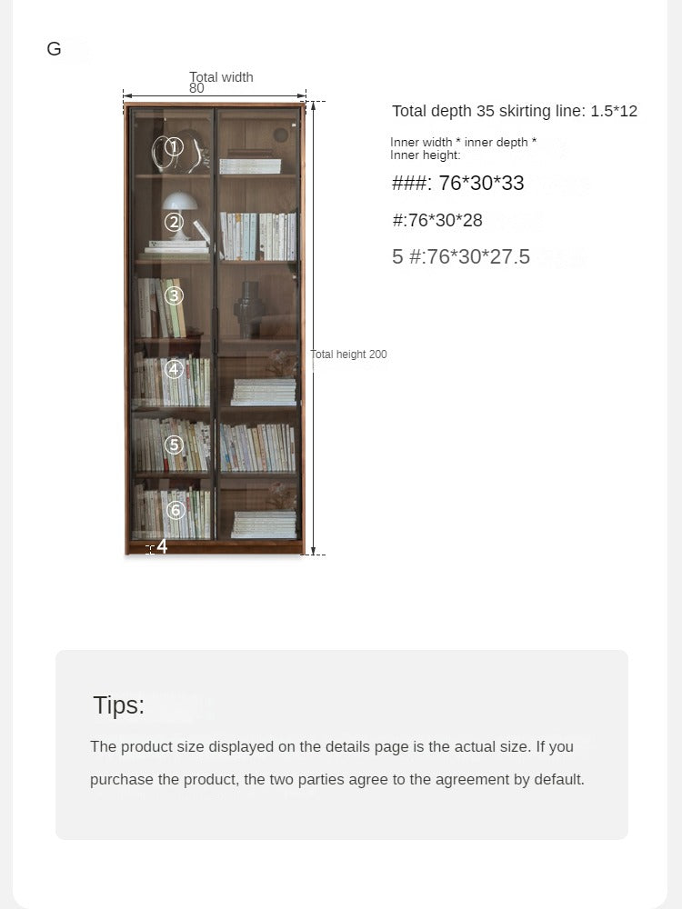 Black Walnut Solid Wood Bookcase - Free Standing Adjustable Bookshelf for Living Room, Office & Study | Modern Home Storage Furniture