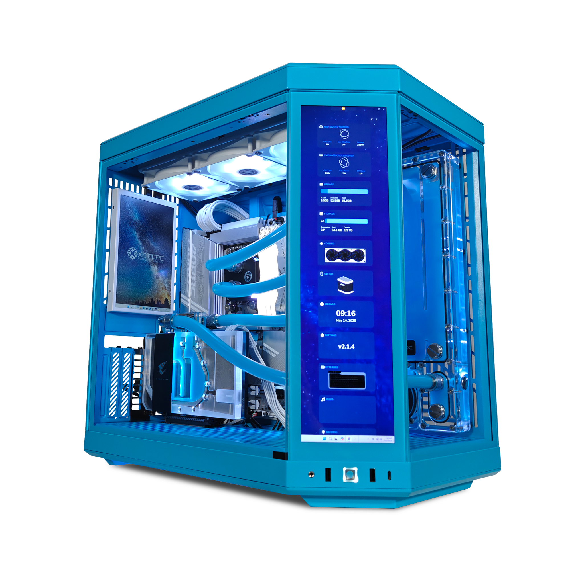 Y70 Blueberry Black Label Gaming Desktop with AMD X870 & DDR5 RAM - High Performance PC for 4K Gaming, Streaming & Content Creation