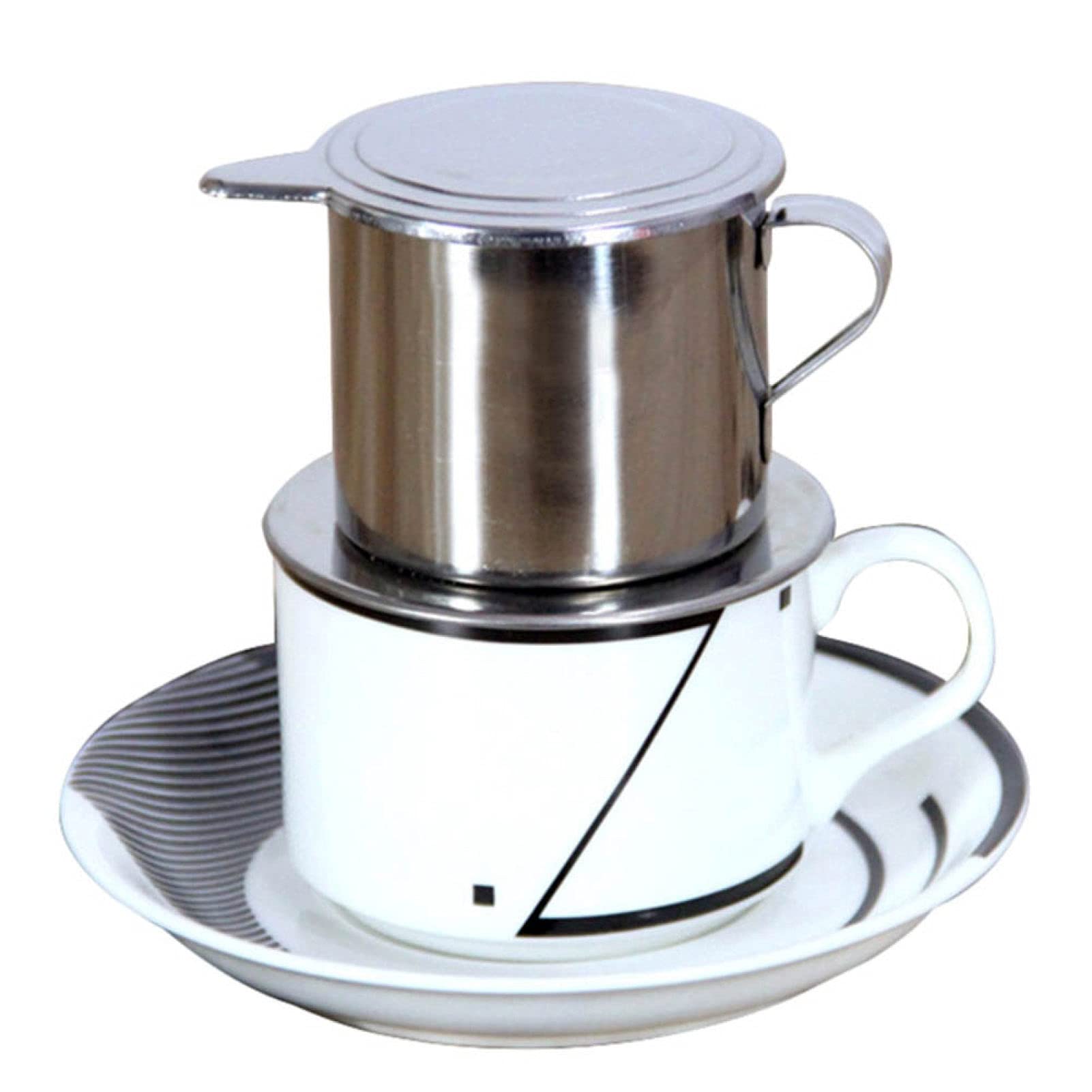 Premium 100ml Vietnamese Style Coffee Dripper Cup - Stainless Steel Coffee Filter Maker & Infuser Pot for Authentic Phin Coffee at Home or Office