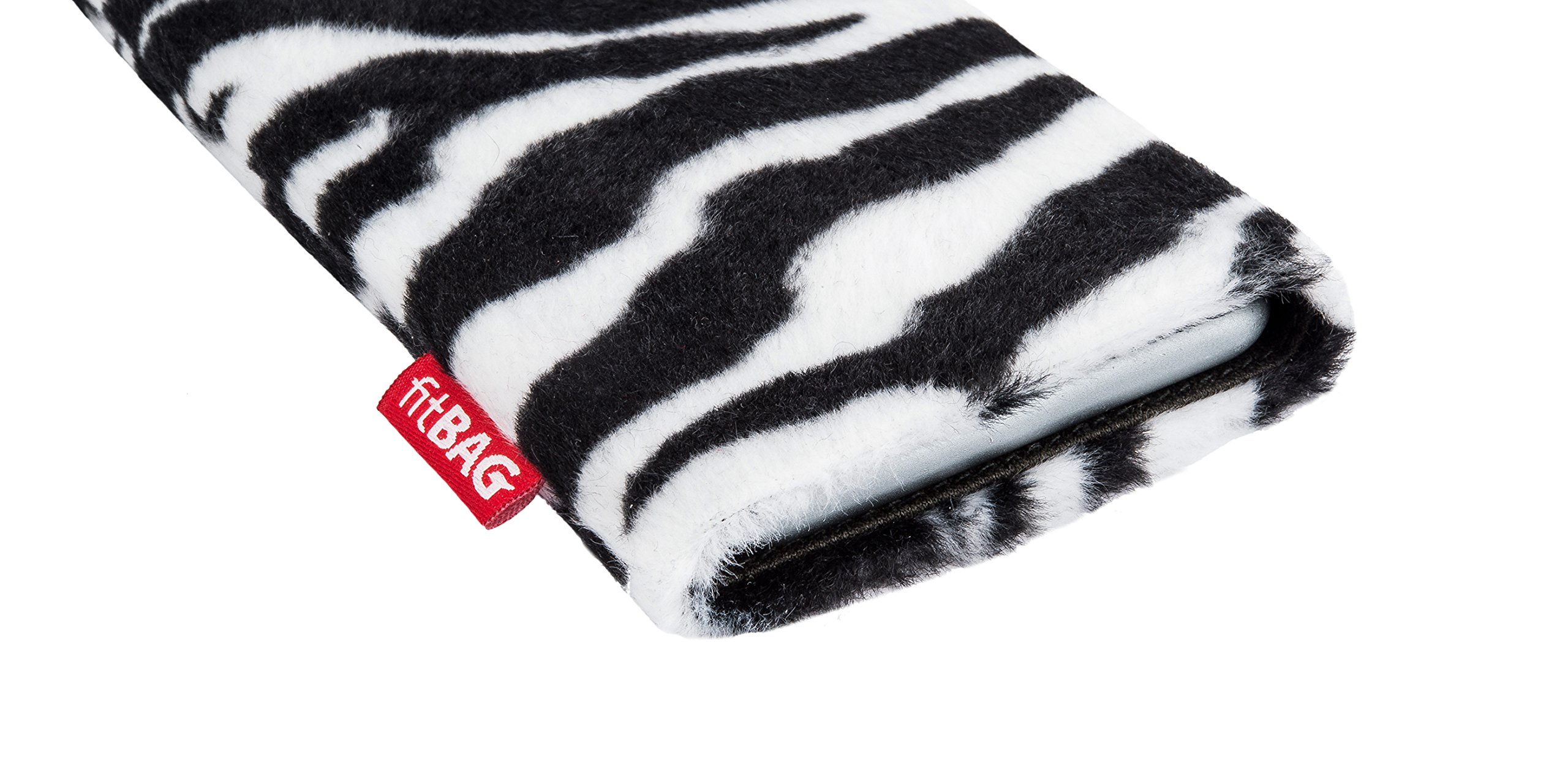 Premium Zebra Print Custom Tailored Sleeve for Apple iPhone 11 Pro Max - German Made Faux Fur Pouch Case with Microfiber Lining for Screen Protection & Cleaning - Perfect for Travel, Work & Everyday Use