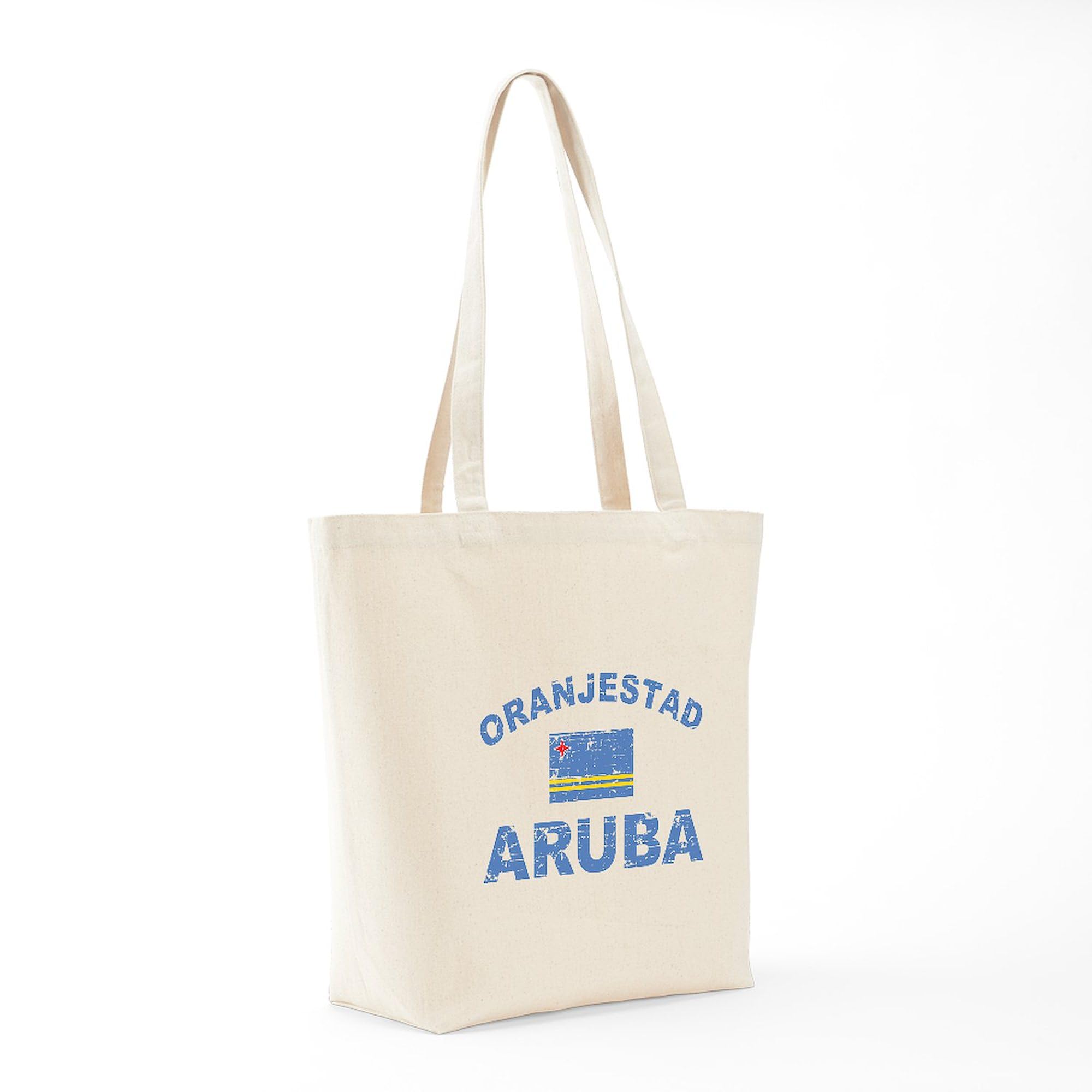 Oranjestad Aruba Designs Natural Canvas Tote Bag - Eco-Friendly Reusable Shopping Bag for Beach, Grocery & Travel | CafePress