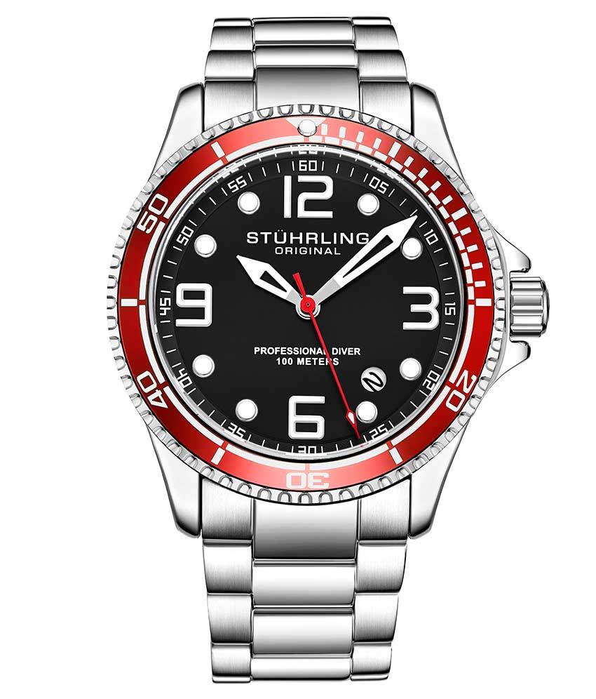 Black Dial / Silver Case / Silver Stainless Steel Bracelet Silver Deployant Buckle 2
