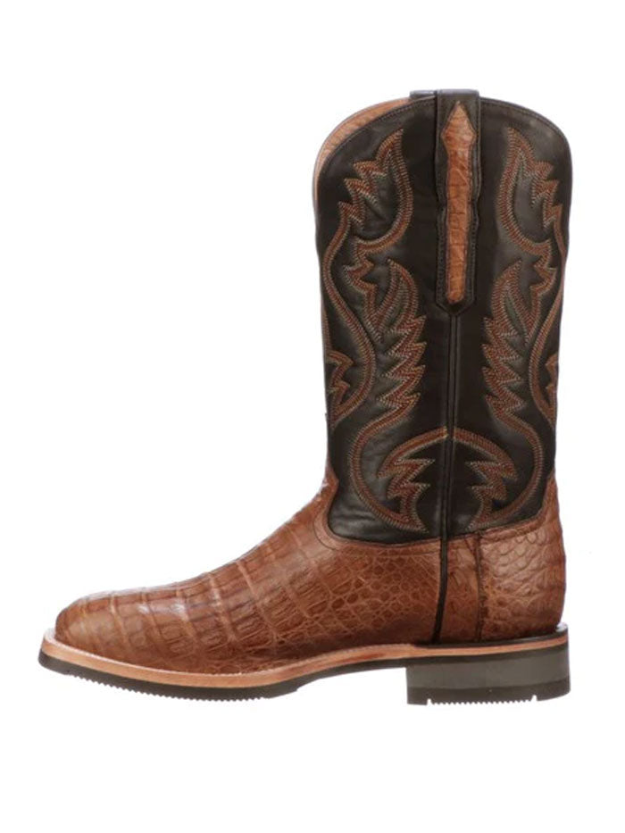 Lucchese M4554.WF Men's Rowdy Caiman Leather Cowboy Boots - Brown Western Boots for Men | Perfect for Rodeo, Country Dancing & Western Fashion