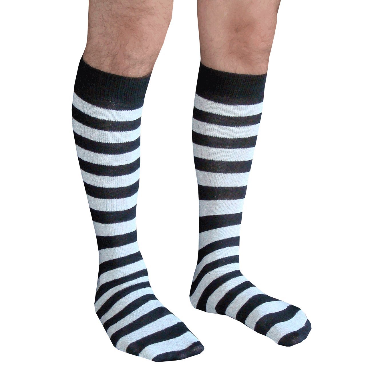 Chrissy's Striped Knee High Socks for Men - Comfortable & Stylish Crew Socks for Casual Wear, Sports & Outdoor Activities