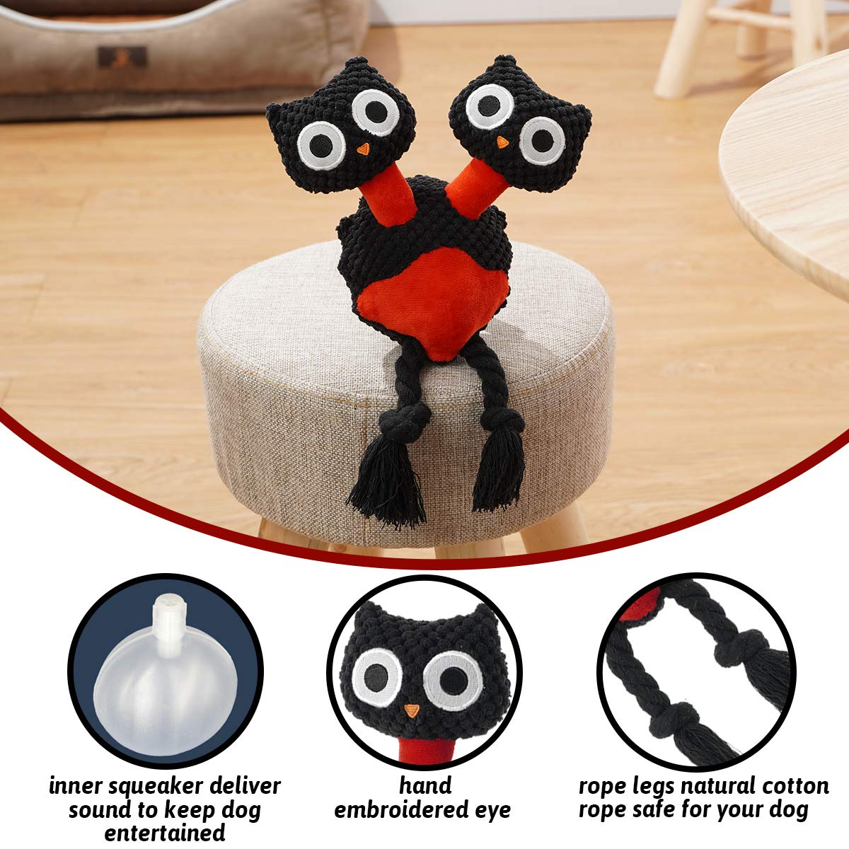 Soft Plush Squeaky Dog Toys - Interactive Chew Toys for Puppies, Small, Medium & Large Dogs | Natural Material for Teeth Cleaning & Anxiety Relief | Perfect for Playtime, Training & Crate Comfort