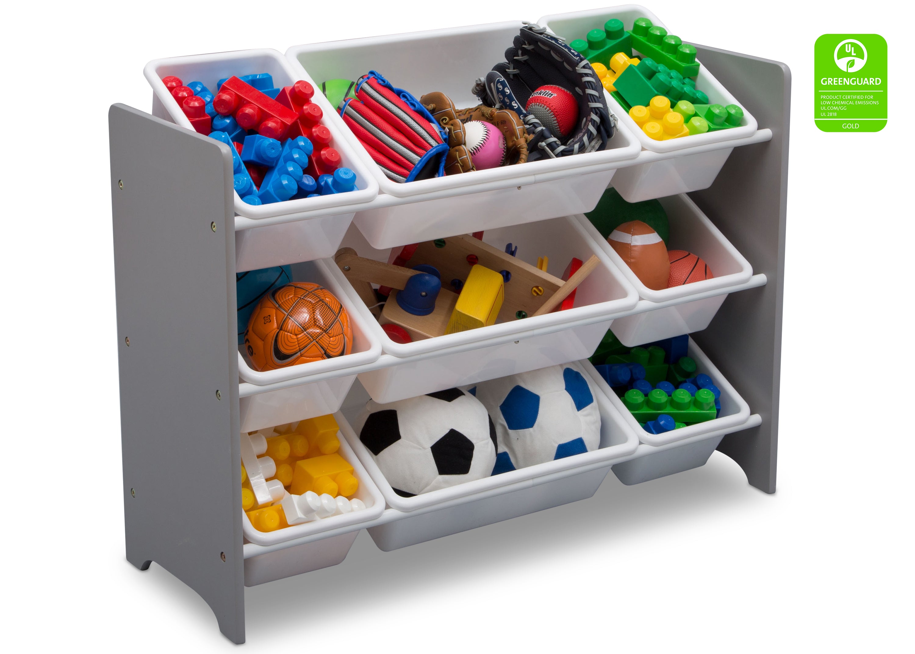 MySize 9 Bin Plastic Toy Organizer - Kids Room Storage Solution for Toys, Books & Crafts | Durable Stackable Bins for Playroom, Nursery & Classroom Organization