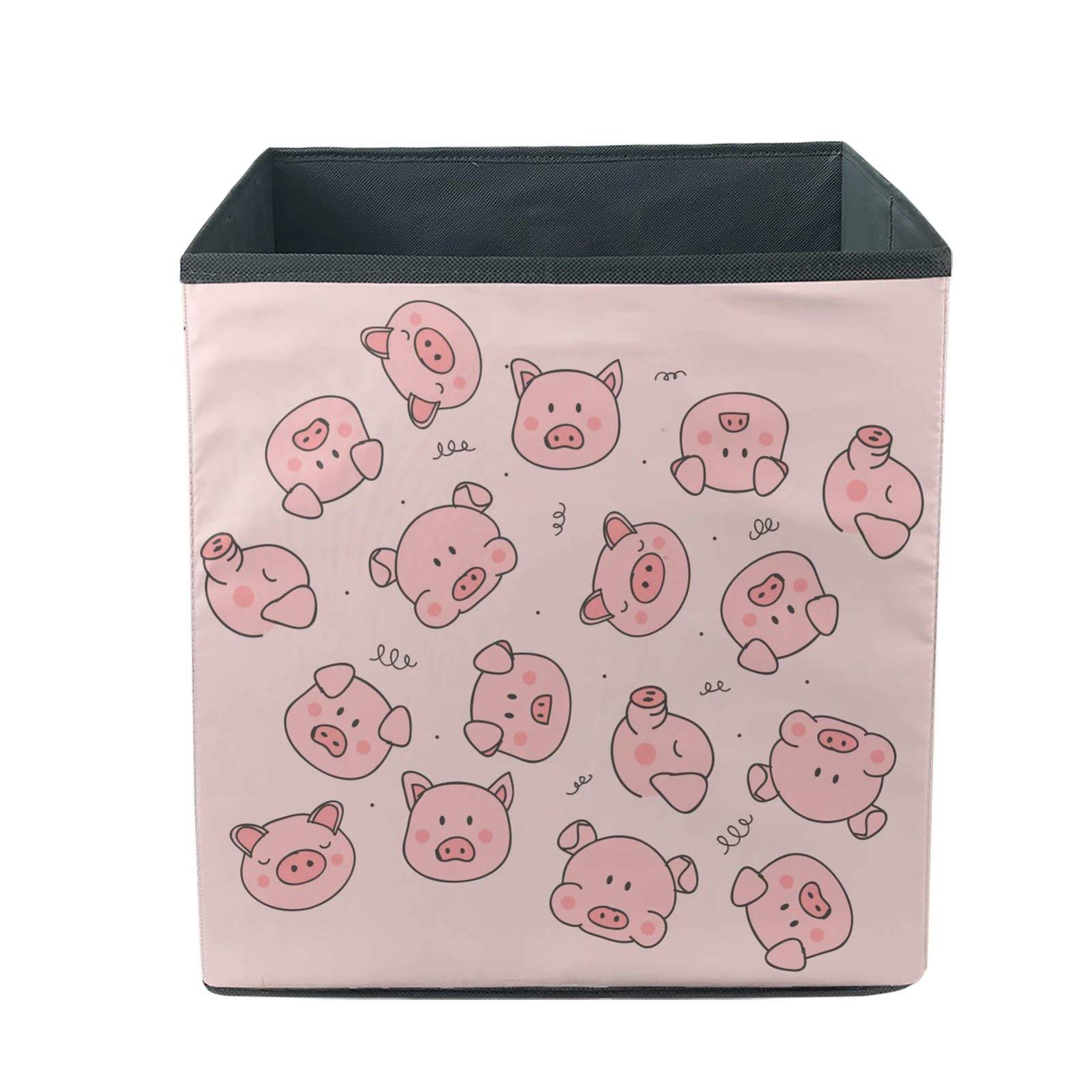 AFPANQZ 13x13x13 Inch Pink Pig Storage Bins - Cute Cube Organizers for Nursery, Office & Home Organization | Perfect for Girls Bedroom, Clothes, Toys & Books Storage | Ideal for Kids Room, Playroom & Closet Organization