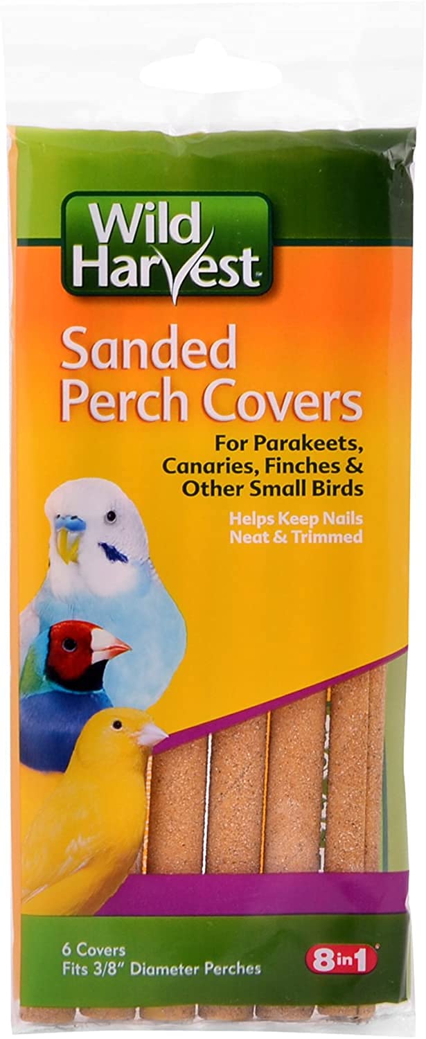 10 Pack (60 Covers Total) Wild Harvest P-84141 Sanded Perch 6 ct Covers for Small Birds - Perfect for Parakeets, Finches & Canaries Cage Accessories