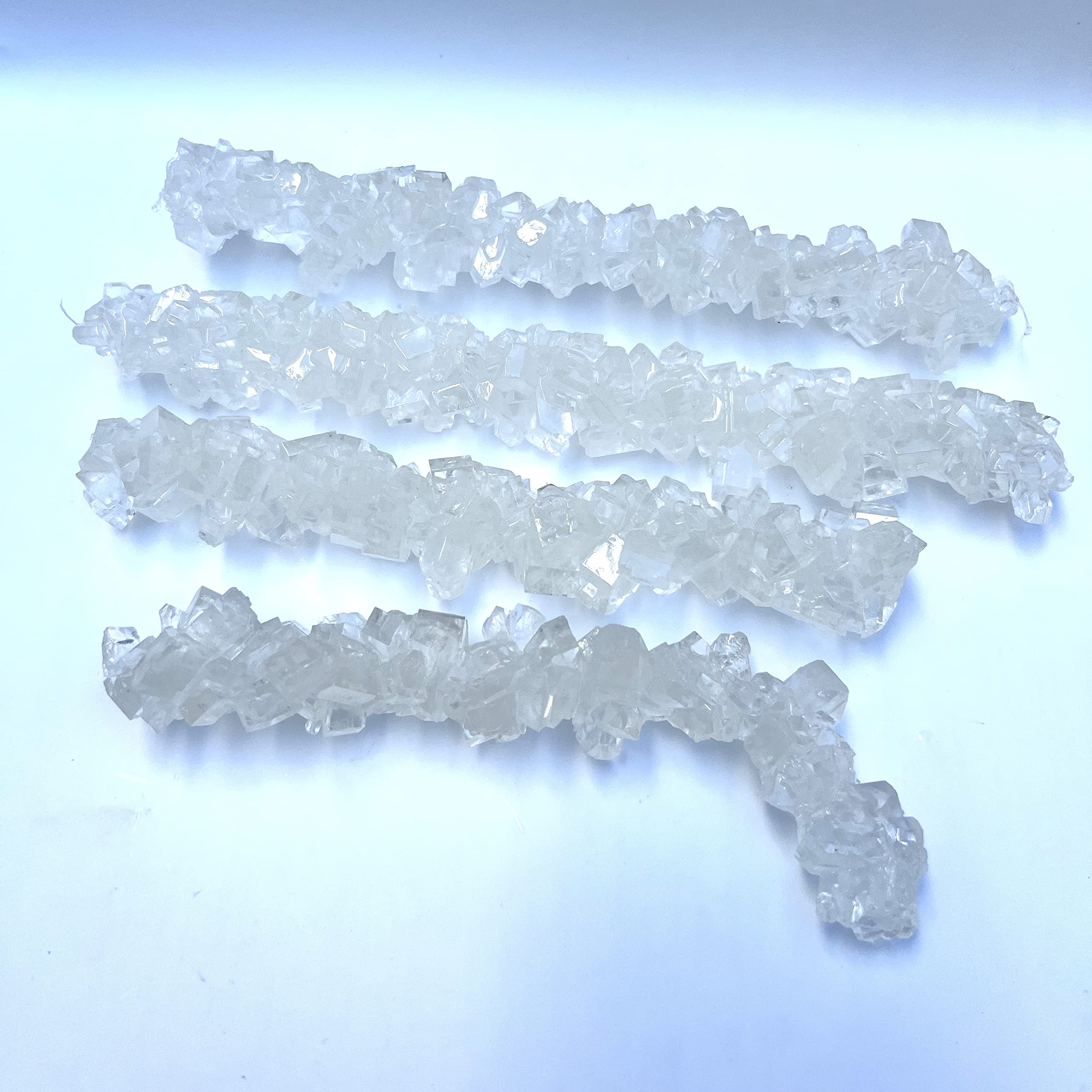 SweetGlob Old Fashioned Rock Candy Crystals on Strings - Clear White, 3 Pound Bulk - Perfect for Party Favors, Wedding Decorations & DIY Candy Crafts