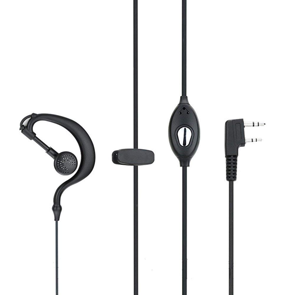 20 Pack Walkie Talkie Earpiece Headset with PTT Mic - 2 Pin G-Shape Design Compatible with Retevis, Kenwood, PUXING, Baofeng UV5R/UV82/888S/777S/H777, RT21/RT22 Radios - Ideal for Security, Construction & Outdoor Communication