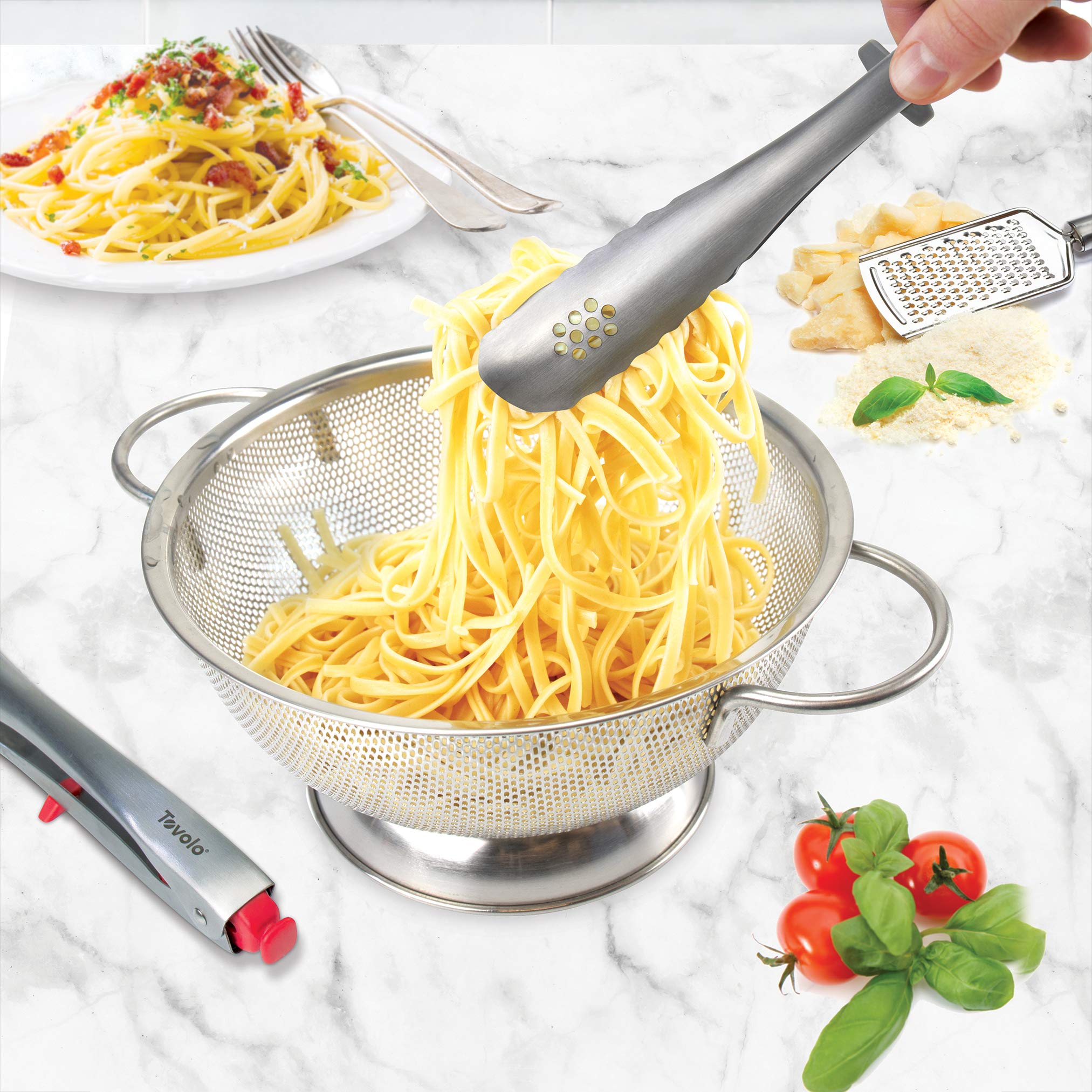 Tovolo Mini 7-Inch Kitchen Cooking Tongs - Heat Resistant Non-Slip Grip - Perfect for Grilling, Salad Tossing & Serving - Charcoal Black