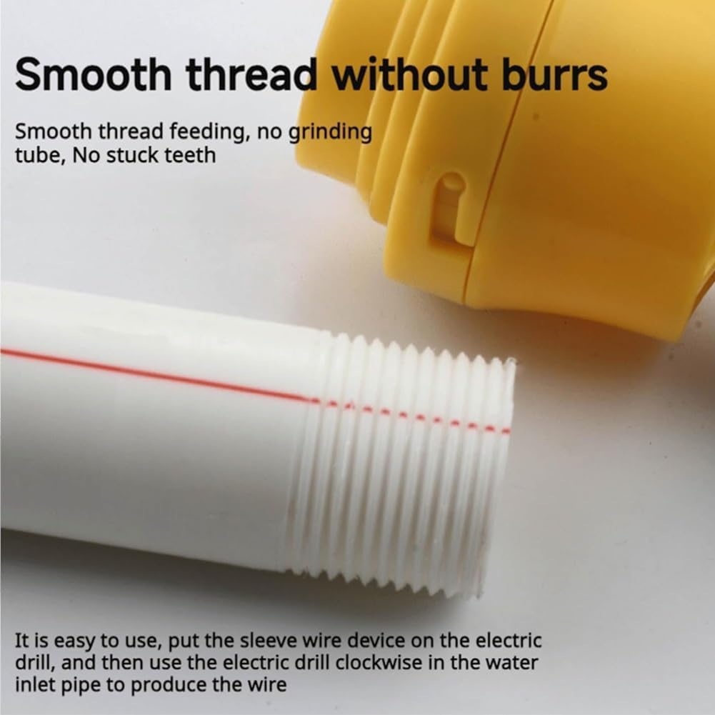 Electric PVC Pipe Threader Kit for Drills - Plumbing Tool with Multiple Die Sizes (2 Mix) - Perfect for DIY Home Repairs, Plumbing Projects & Professional Pipe Installation