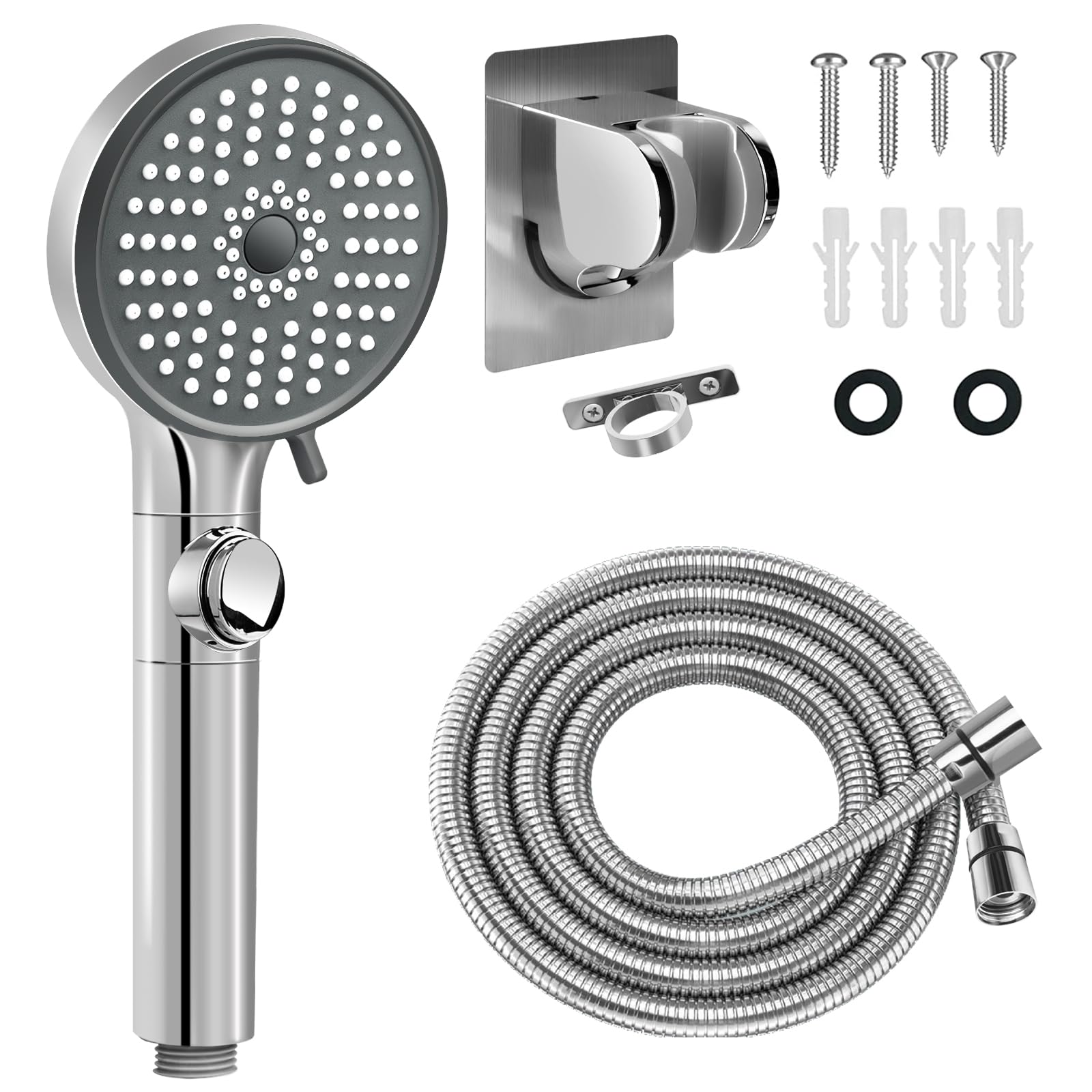 **High Pressure RV Shower Head with Hose - 5 Mode Handheld Showerhead for RV, Camper, Travel Trailer & Motorhome - Water Saving Shower Head with On/Off Switch & Holder - Perfect for Camping, Road Trips & Off-Grid Living**