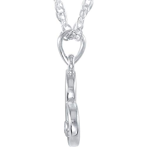 0.03 CTW Sterling Silver Diamond Heart Pendant Necklace - 18