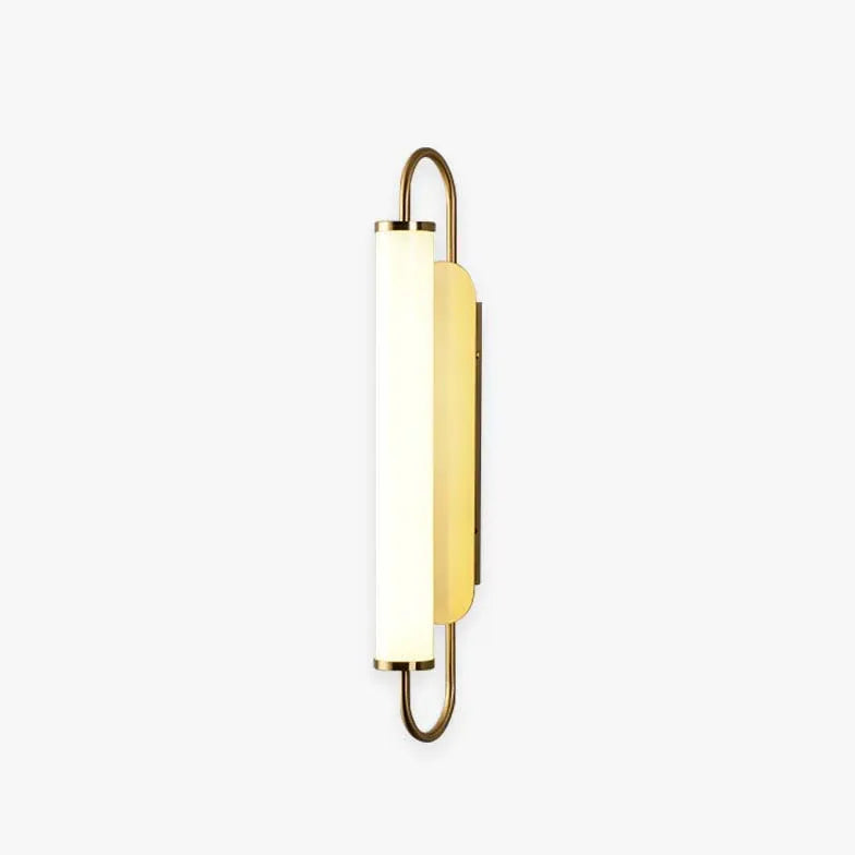 Frosted Glass Tube Wall Sconce - Gold Finish Modern Lighting for Bedroom, Living Room & Hallway Decor