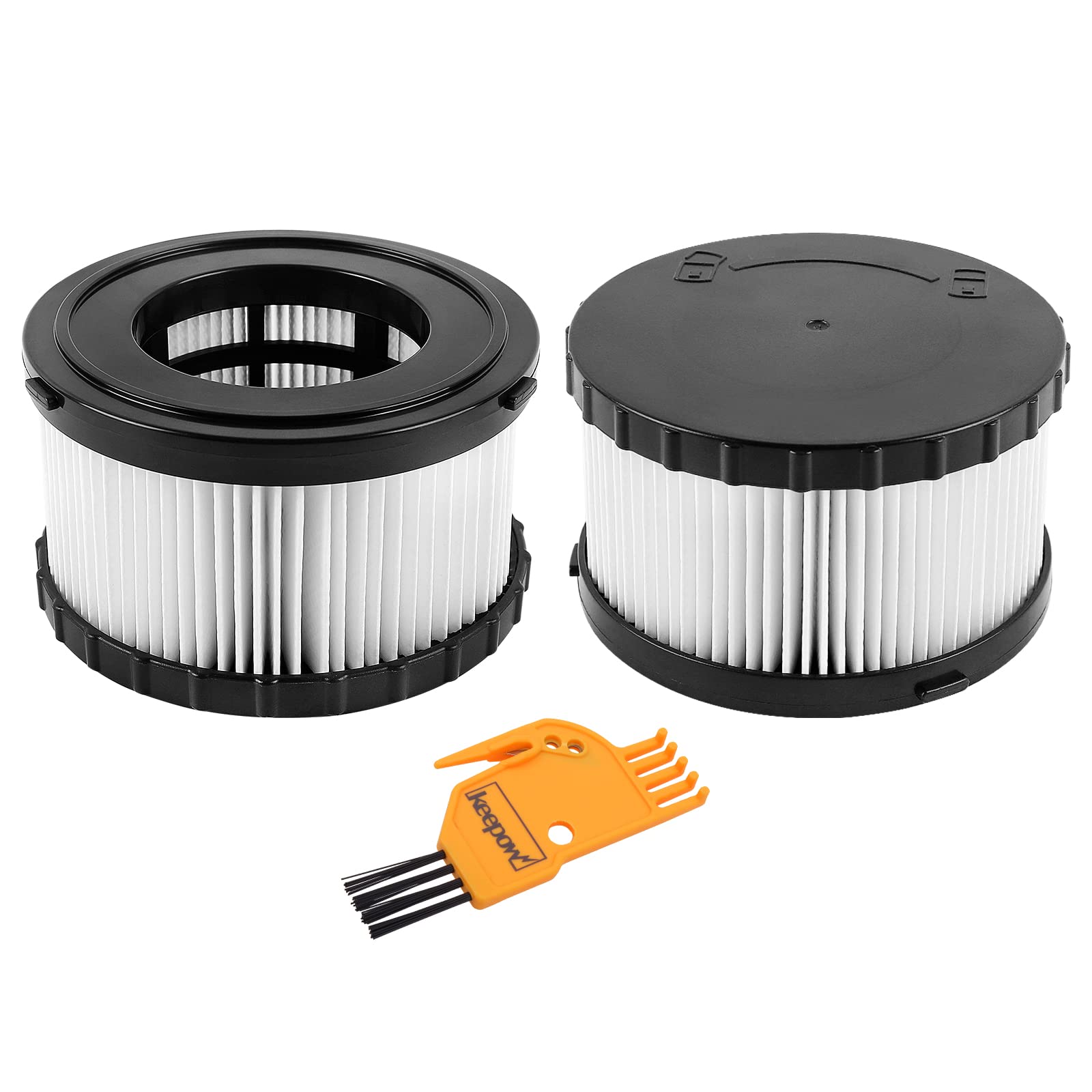 Keepow DC5151H HEPA Vacuum Filter Replacement for DEWALT DCV517 & DC515 Cordless Vacuums - 2 Pack - High Efficiency Dust & Allergen Removal for Home, Workshop & Car Cleaning