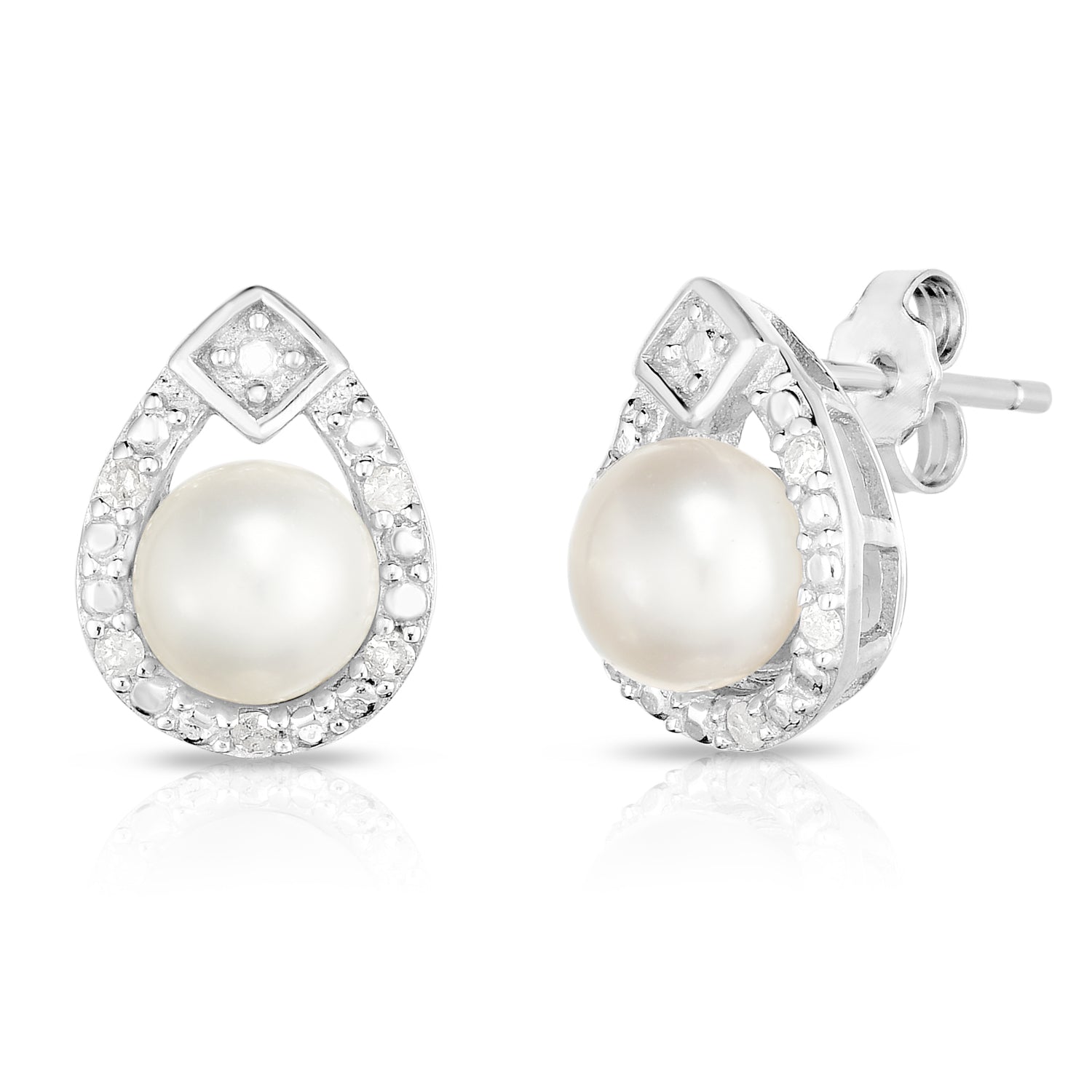 Exquisite Pearl & Diamond Earrings for Women - Elegant Stud & Dangle Jewelry for Weddings, Parties & Special Occasions