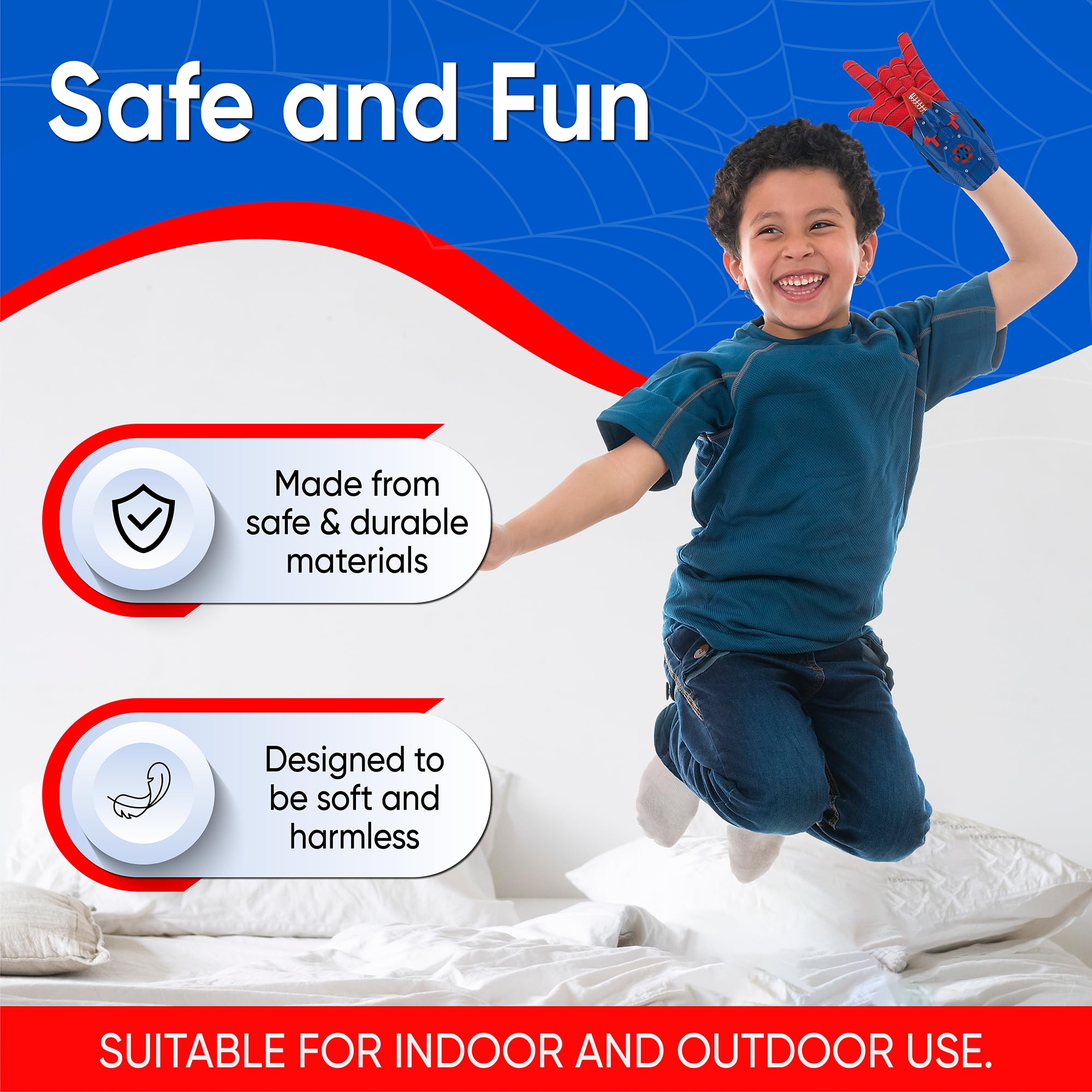 Spider Web Shooter and Dart Blaster Set - Superhero Role Play Toys for Kids, Includes 2 Spider Gloves & Web Launchers, Outdoor Activity Gadgets for Boys & Girls - Perfect for Birthday Gifts, Halloween Costumes & Superhero Party Favors