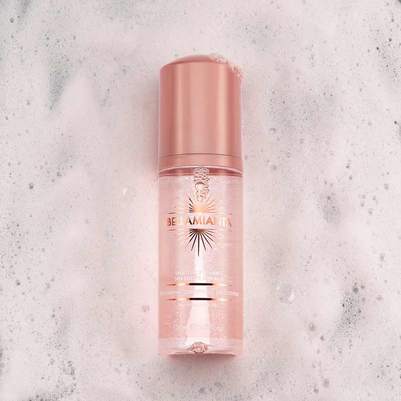 Bellamianta Salicylic Acid Foaming Tan Eraser & Primer - Exfoliating Self Tanner Remover for Smooth Skin Prep | Perfect for Pre-Tanning & Post-Tan Care